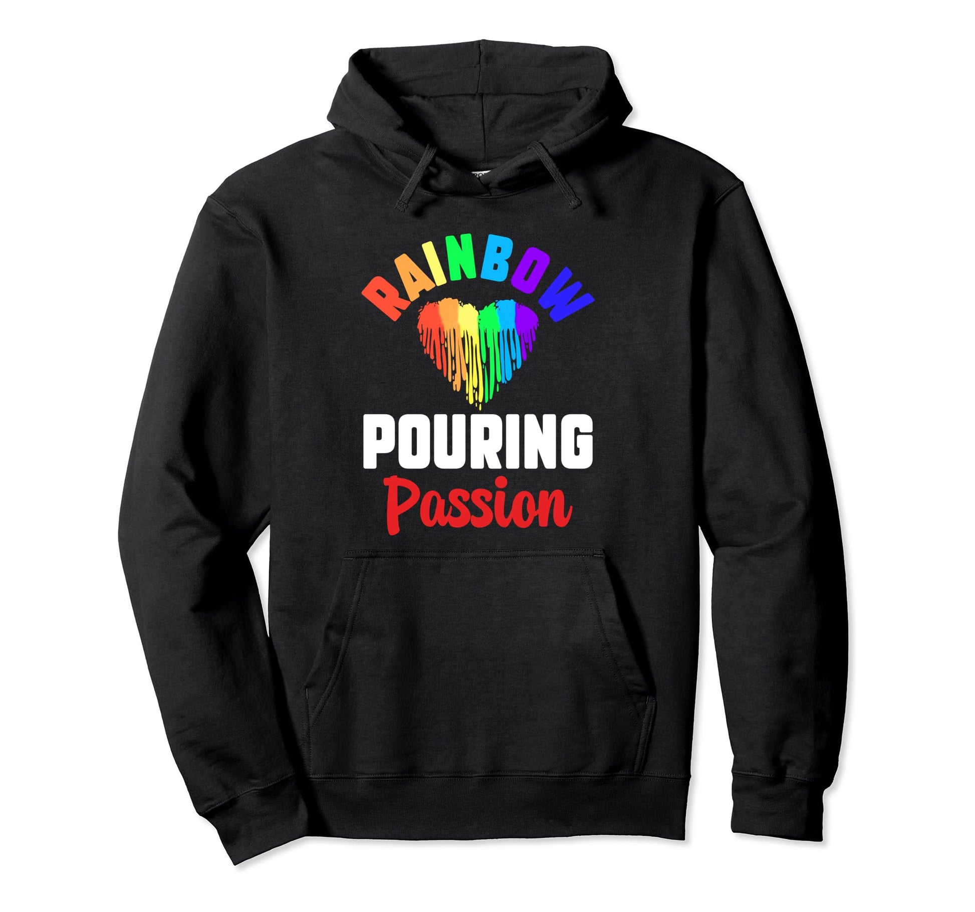 Lgbt Rainbow Paint Splatters Funny Fluid Hoodie - Graphic Print Men Women - T-Shirt, Sweatshirt, Hoodie