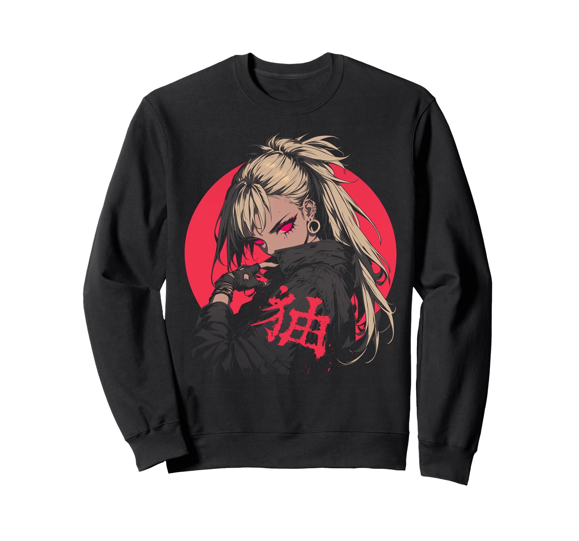Goth Grunge Demon Anime Waifu Sweatshirt - Custom Art Print for Adults - T-Shirt, Sweatshirt, Hoodie