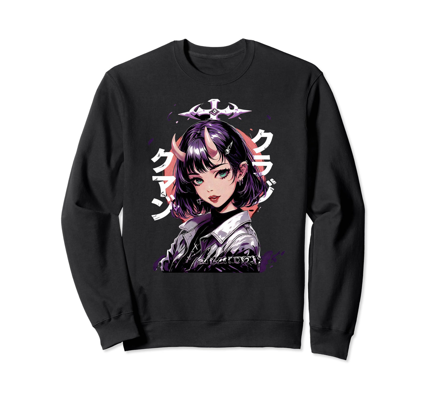 Anime Goth Grunge Demon Waifu Horror Sweatshirt - Graphic Print Men Women - T-Shirt, Sweatshirt, Hoodie