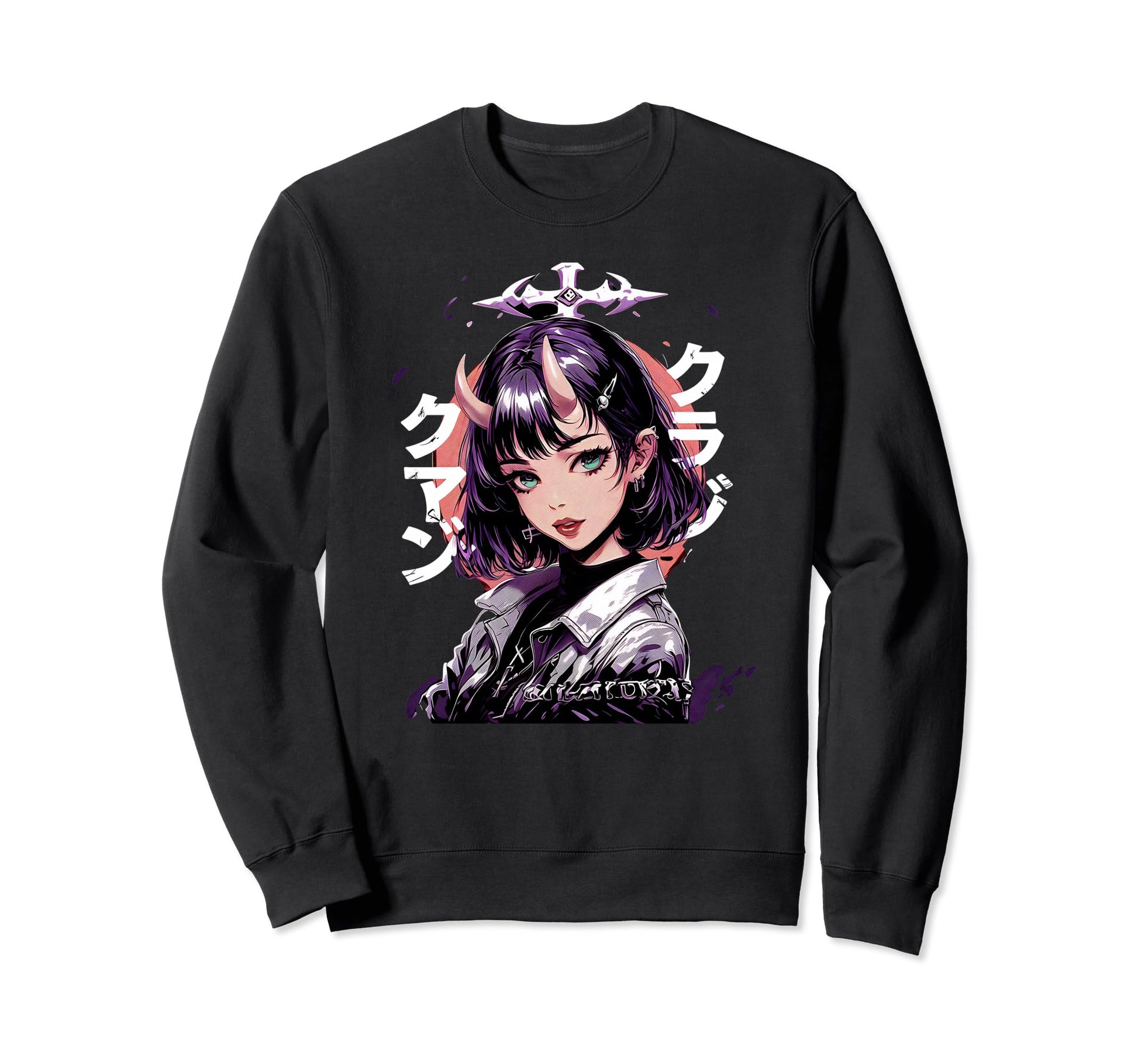 Anime Goth Grunge Demon Waifu Horror Sweatshirt - Graphic Print Men Women - T-Shirt, Sweatshirt, Hoodie