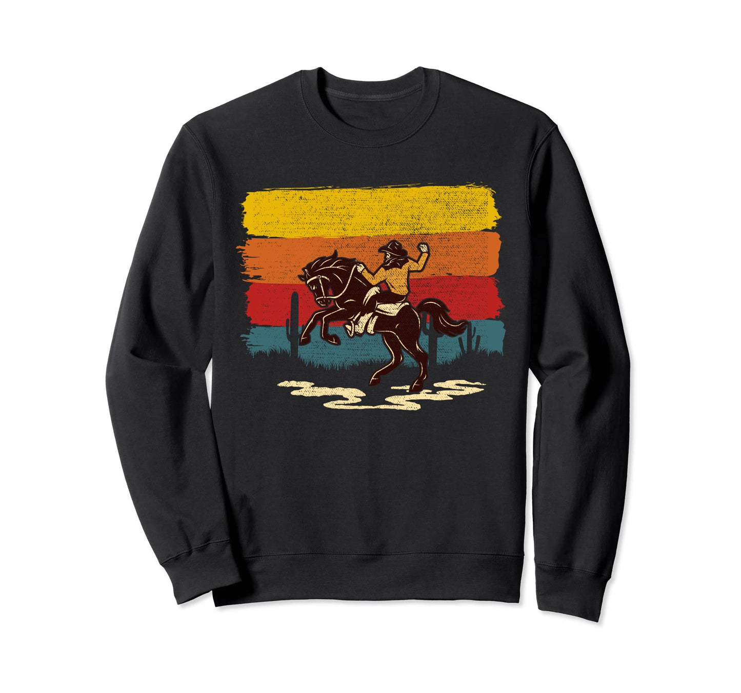 Horse Riding Western Cowboy Sweatshirt - Custom Art Print for Adults - T-Shirt, Sweatshirt, Hoodie