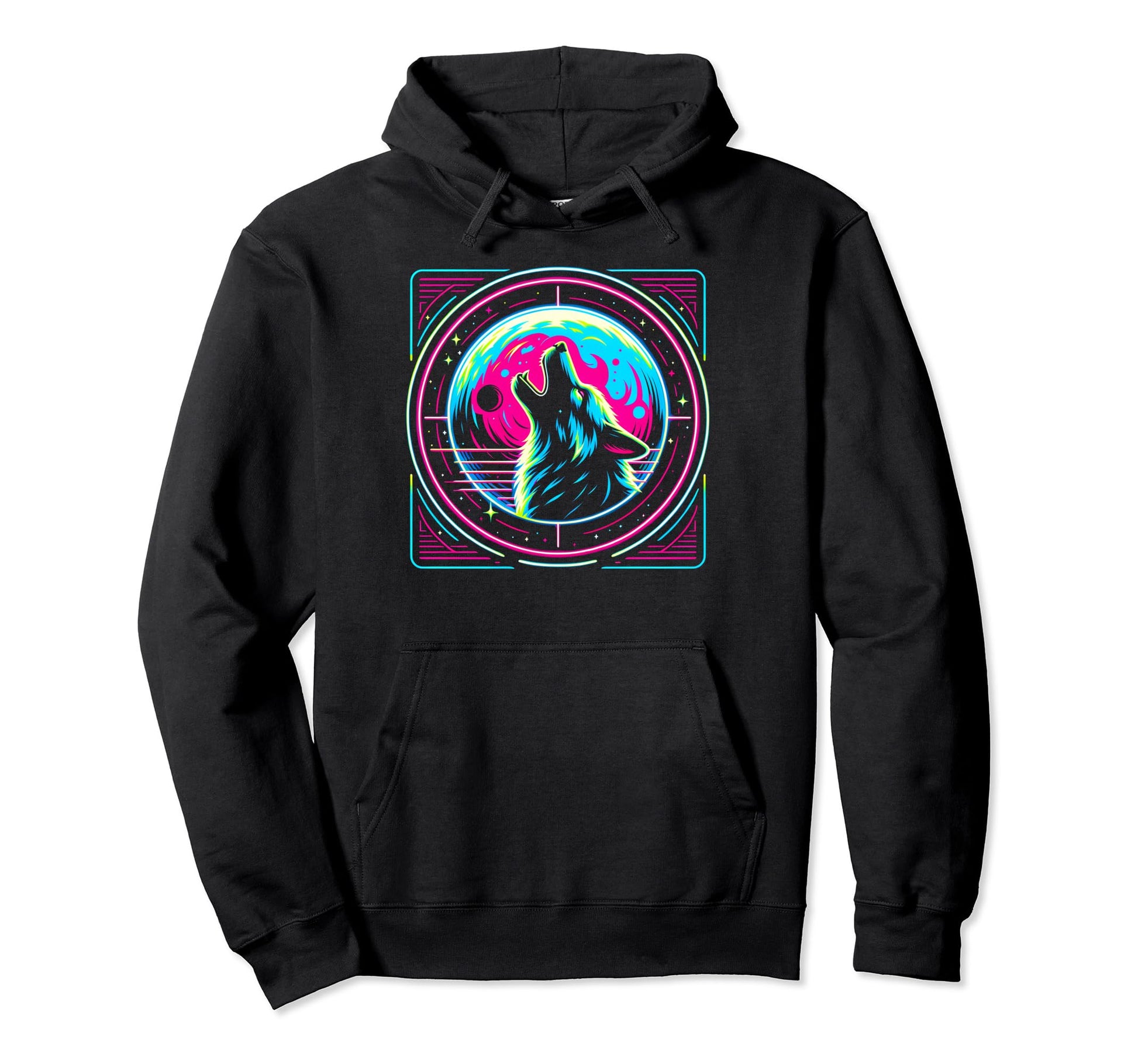 Therian Pride Month Moon Wolf Howl Hoodie - Custom Art Print Men Women - T-Shirt, Sweatshirt, Hoodie