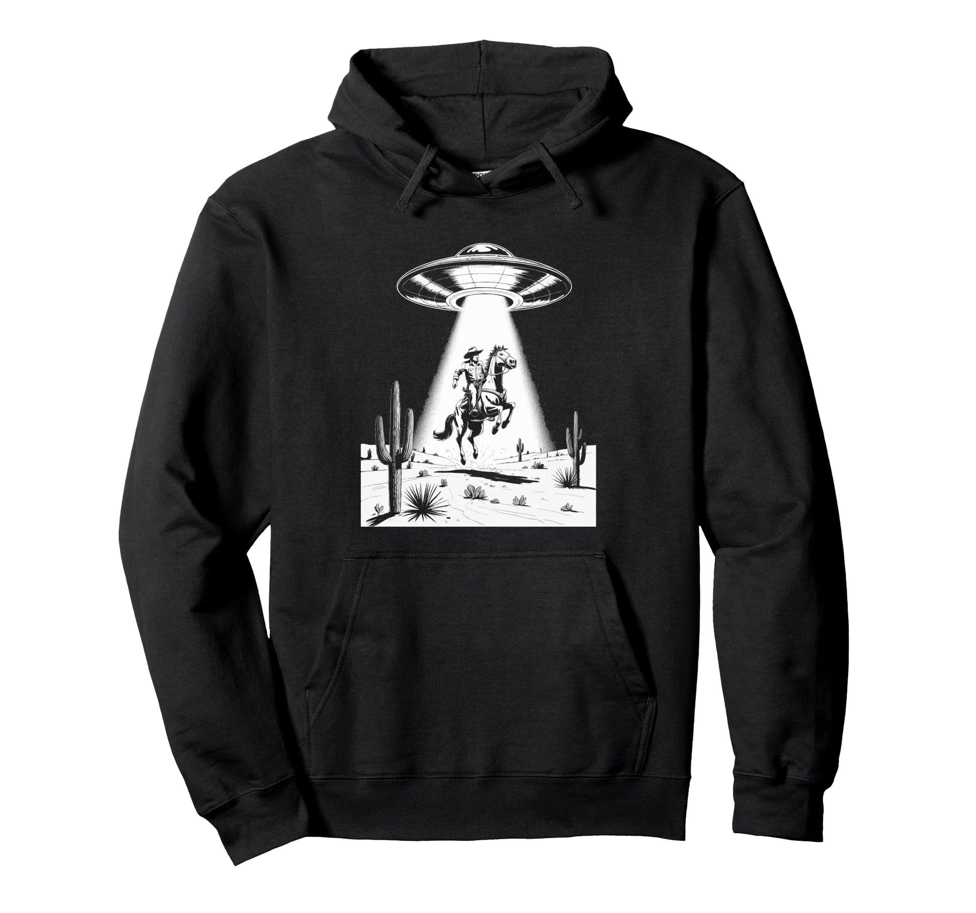 Howdy Western Cowboy Ufo Hoodie - Custom Art Print Men Women - T-Shirt, Sweatshirt, Hoodie