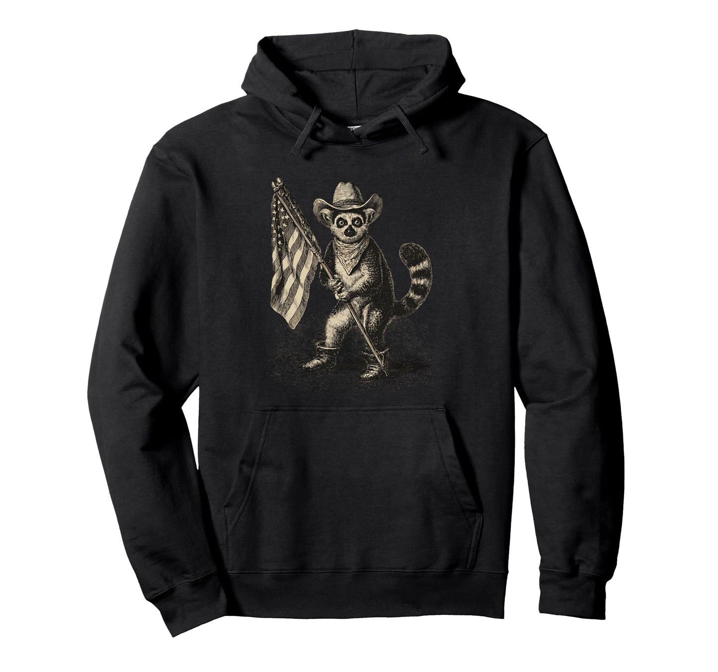 Lemur Cowboy Rodeo Cowgirl Western Hoodie - Unique Graphic Men Women - T-Shirt, Sweatshirt, Hoodie