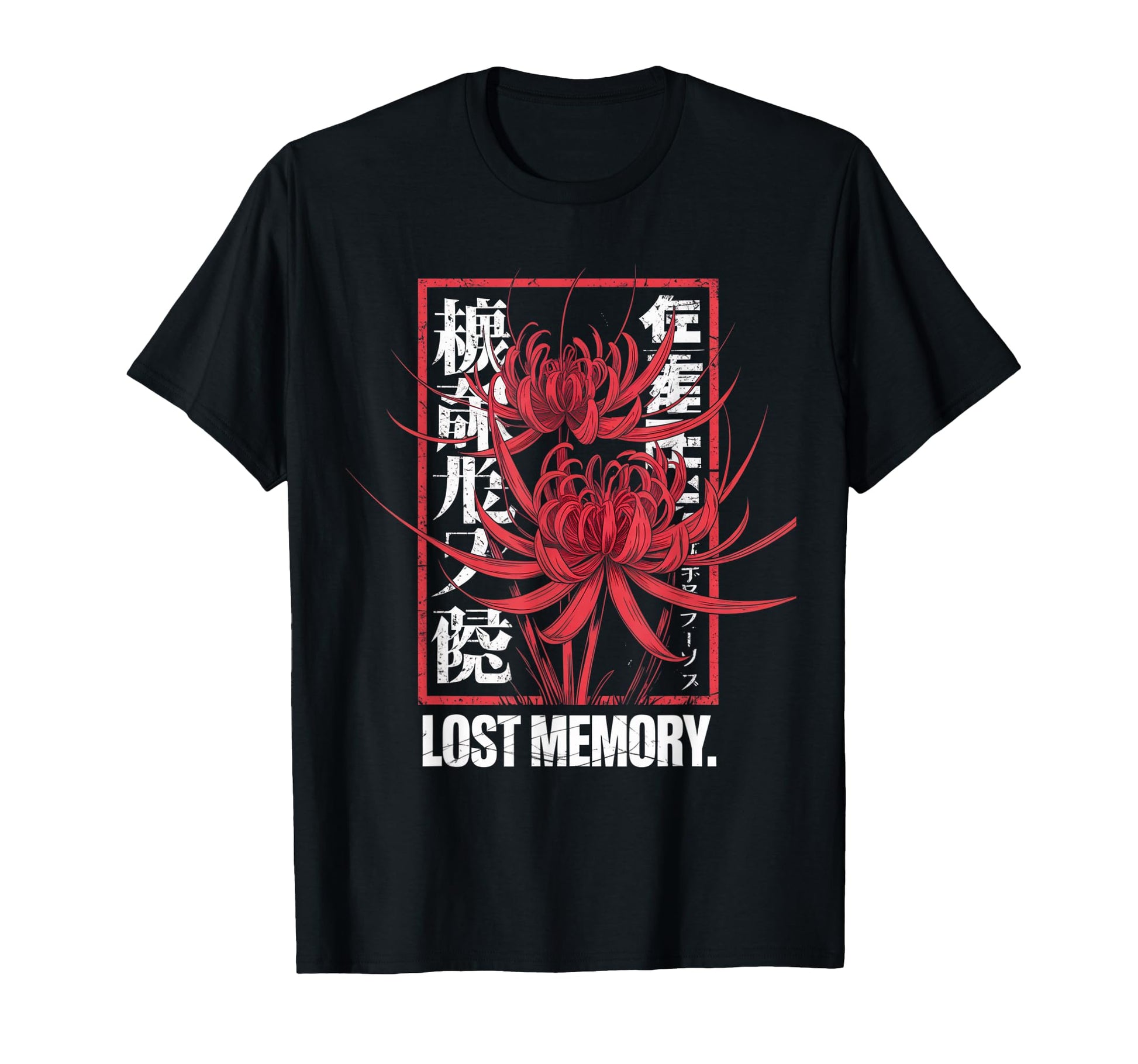 Red Spider Lily Flower Grunge T-Shirt - Aesthetic Graphic for Adults - T-Shirt, Sweatshirt, Hoodie