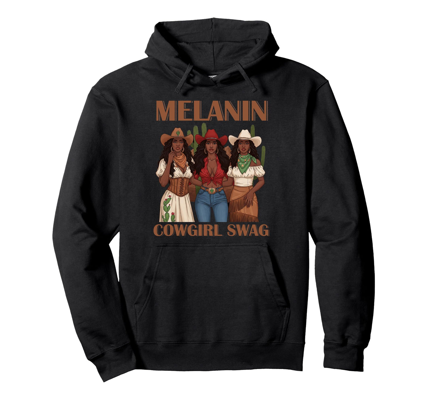 Lets Go Western Country Melanin Hoodie - Custom Art Print for Adults - T-Shirt, Sweatshirt, Hoodie