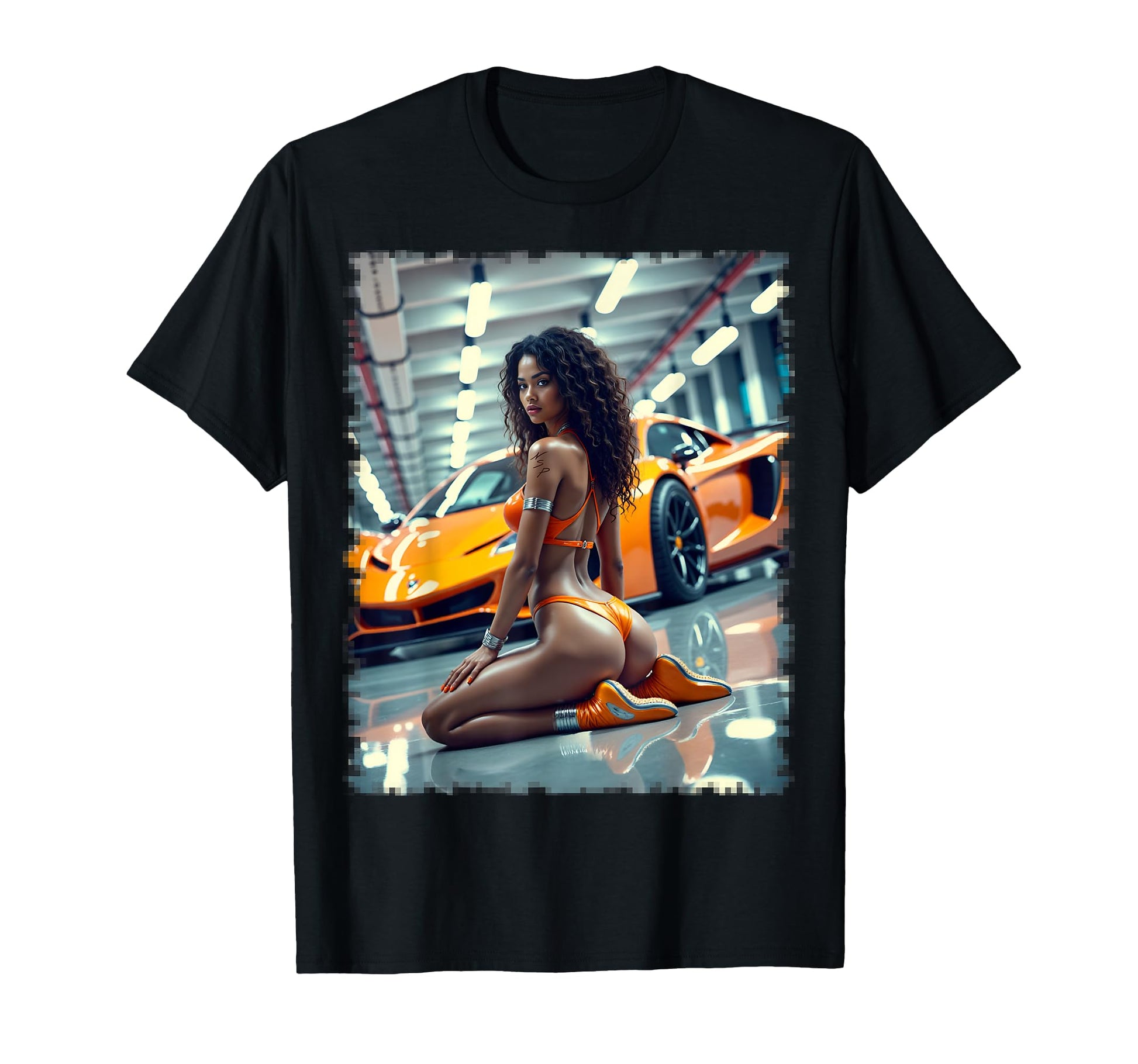 Sexy Black T Shirts Black Pinup Exotic T-Shirt - Trendy Graphic for Adults - T-Shirt, Sweatshirt, Hoodie
