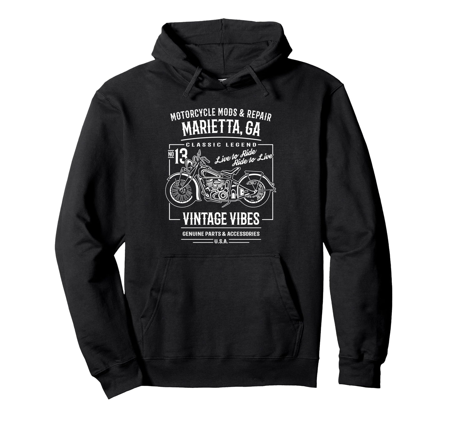 Marietta Ga Usa Motorcycle Hoodie - Custom Art Print Unisex - T-Shirt, Sweatshirt, Hoodie