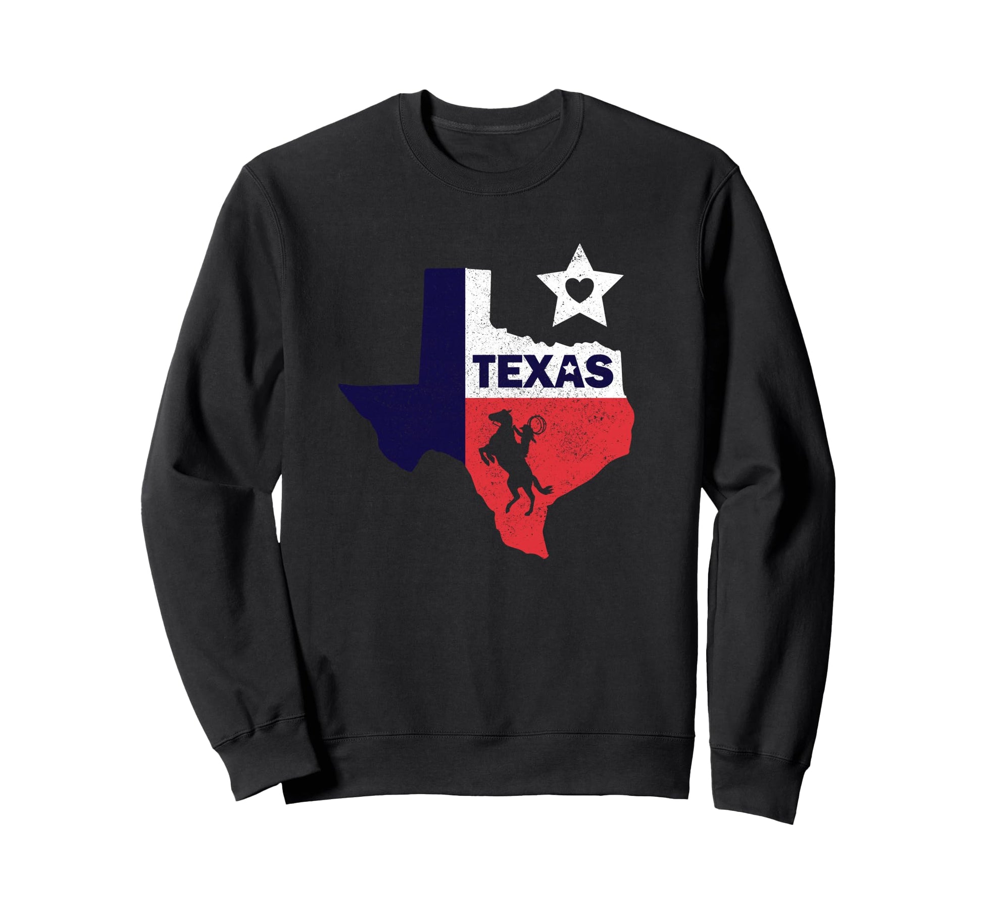 Texas Lone Star State Horse Cowboy And Sweatshirt - Unique Graphic Unisex - T-Shirt, Sweatshirt, Hoodie