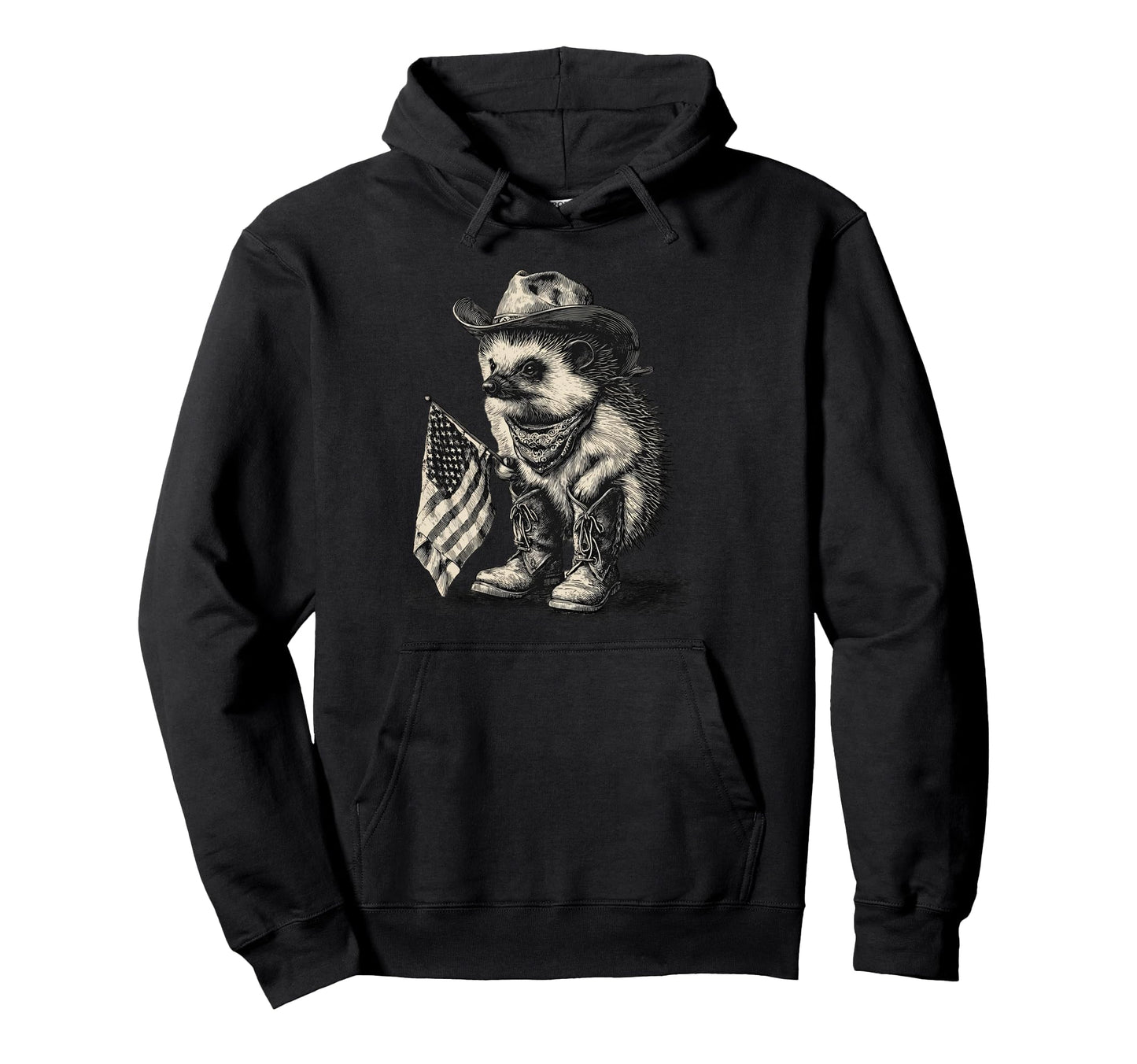 Hedgehog Cowboy Rodeo Cowgirl Western Hoodie - Custom Art Print for Adults - T-Shirt, Sweatshirt, Hoodie