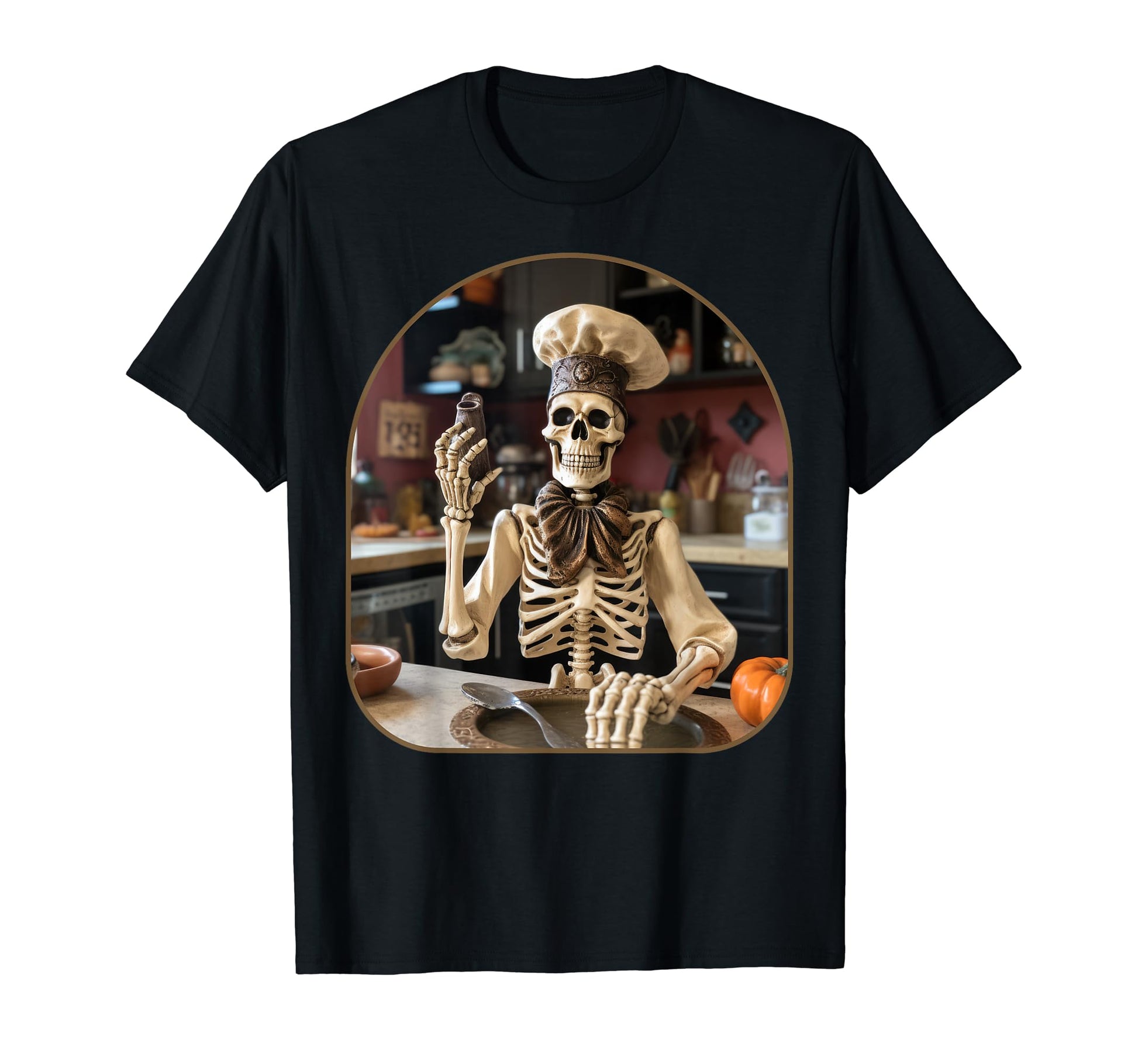 Chef Skeleton Rock Culinary Vibes T-Shirt - Graphic Print Men Women - T-Shirt, Sweatshirt, Hoodie