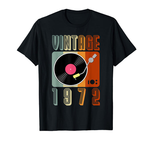 1972 Record Player 49Th Birthday T-Shirt - Custom Art Print for Adults - T-Shirt, Sweatshirt, Hoodie