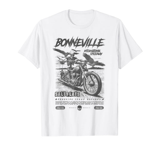 Bonneville Salt Flats Motorcycle T-Shirt - Fun Novelty Design Men Women - T-Shirt, Sweatshirt, Hoodie