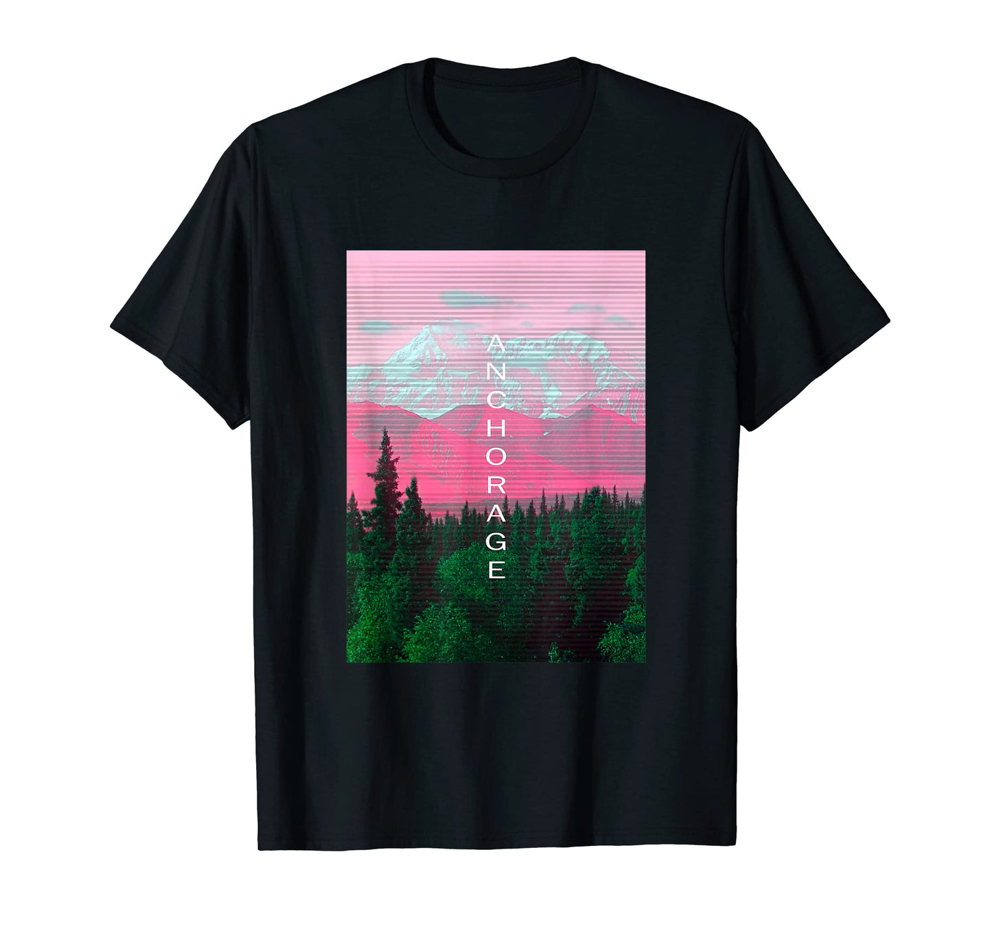Alaska Vaporwave Aesthetic Souvenir Ak T-Shirt - Graphic Print Unisex - T-Shirt, Sweatshirt, Hoodie