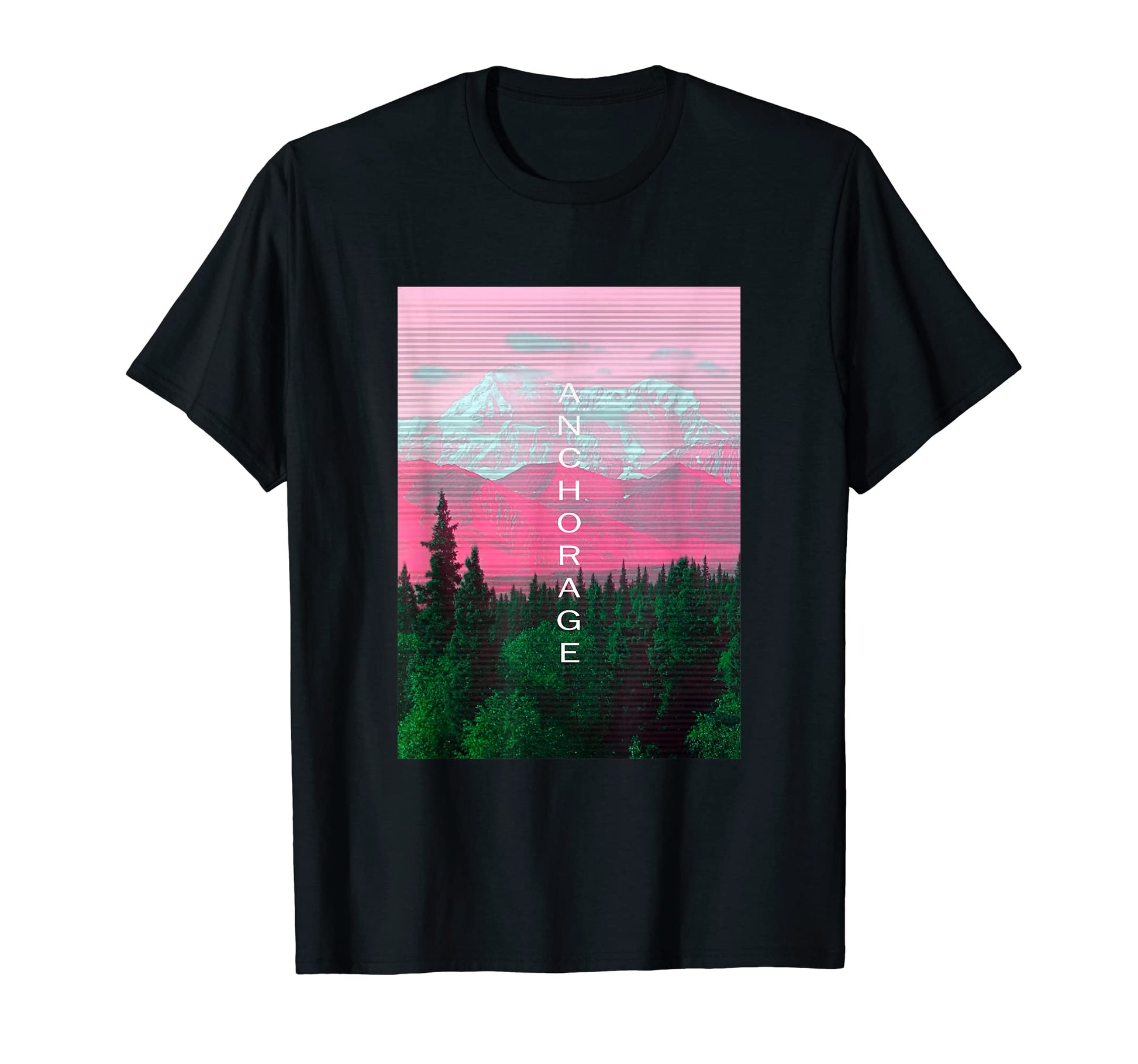 Alaska Vaporwave Aesthetic Souvenir Ak T-Shirt - Graphic Print Unisex - T-Shirt, Sweatshirt, Hoodie