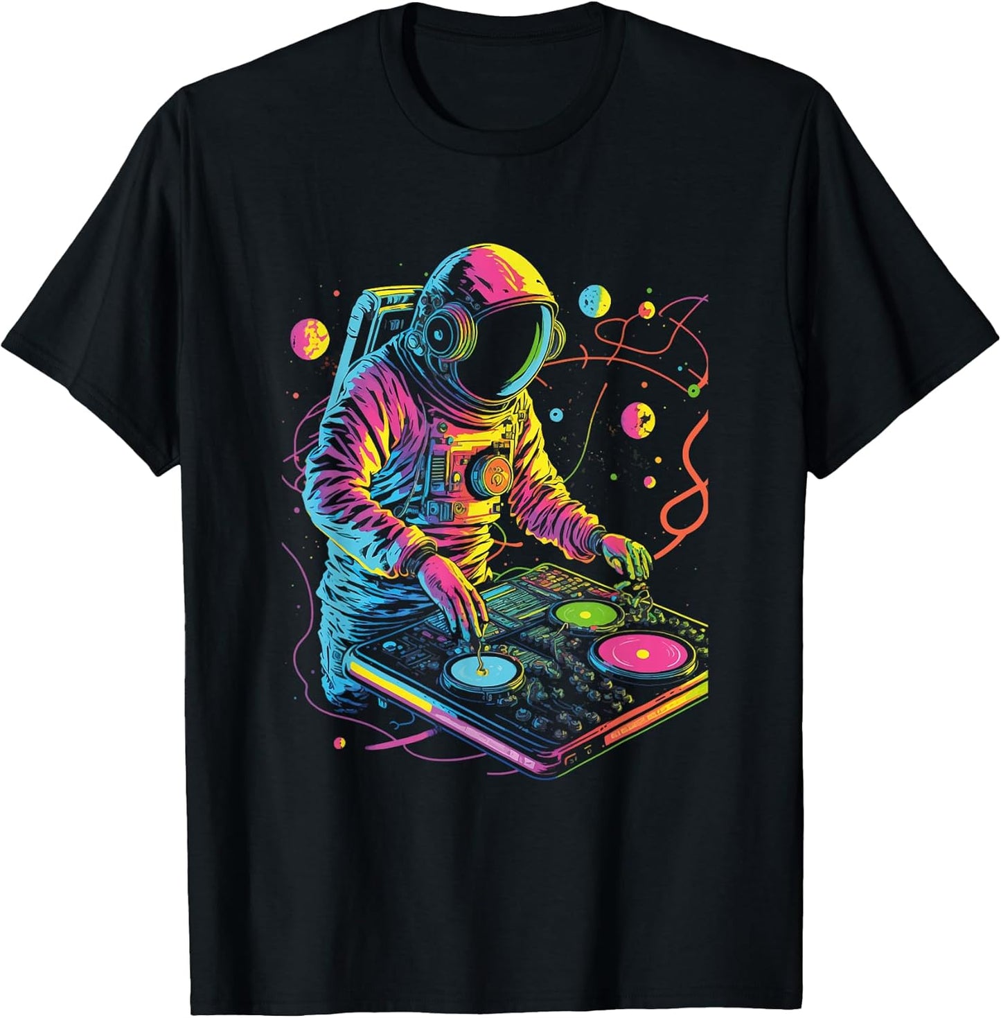 DJ Astronaut Planets Spaceman Space Graphic - Adult & Kids T-Shirts, Sweatshirts & Hoodies apparel design preview 1