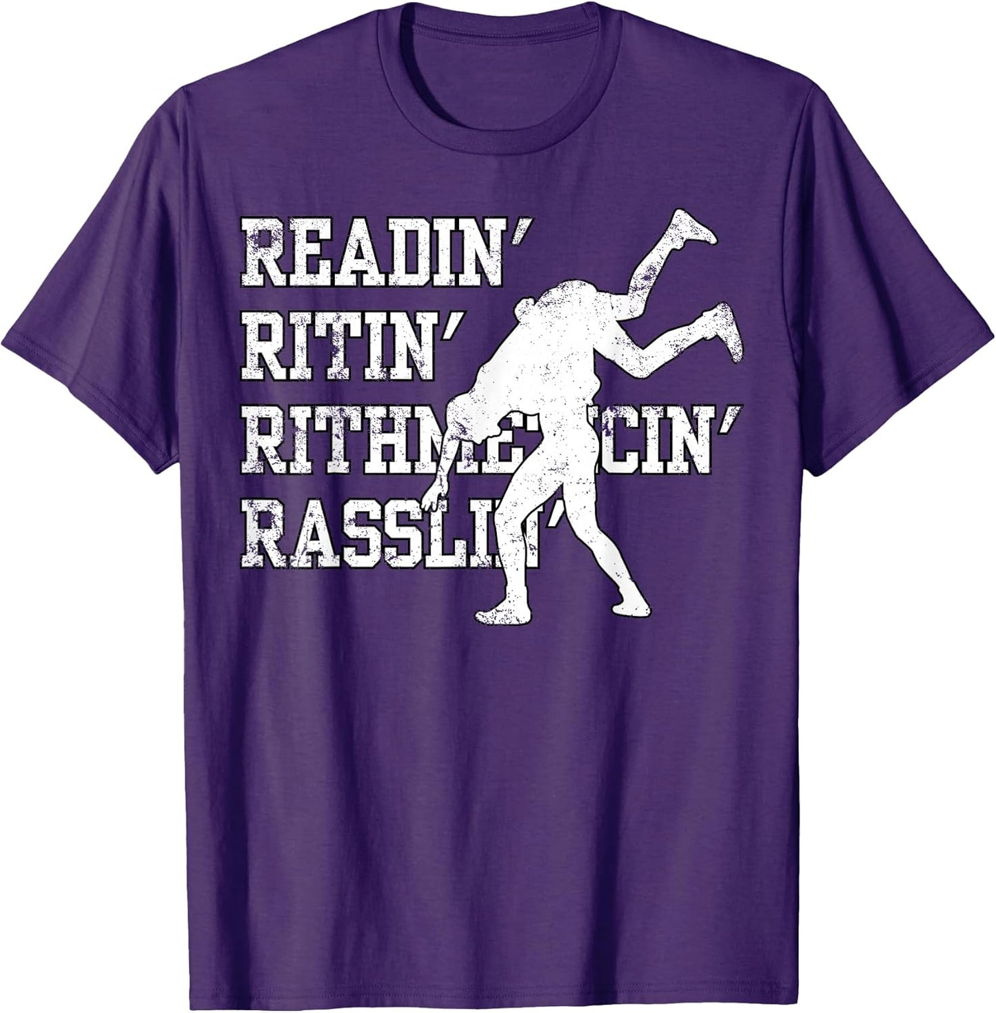 Vintage Funny Wrestlers Rasslin Champs Wrestling - Adult & Kids T-Shirts, Sweatshirts & Hoodies apparel design preview 1