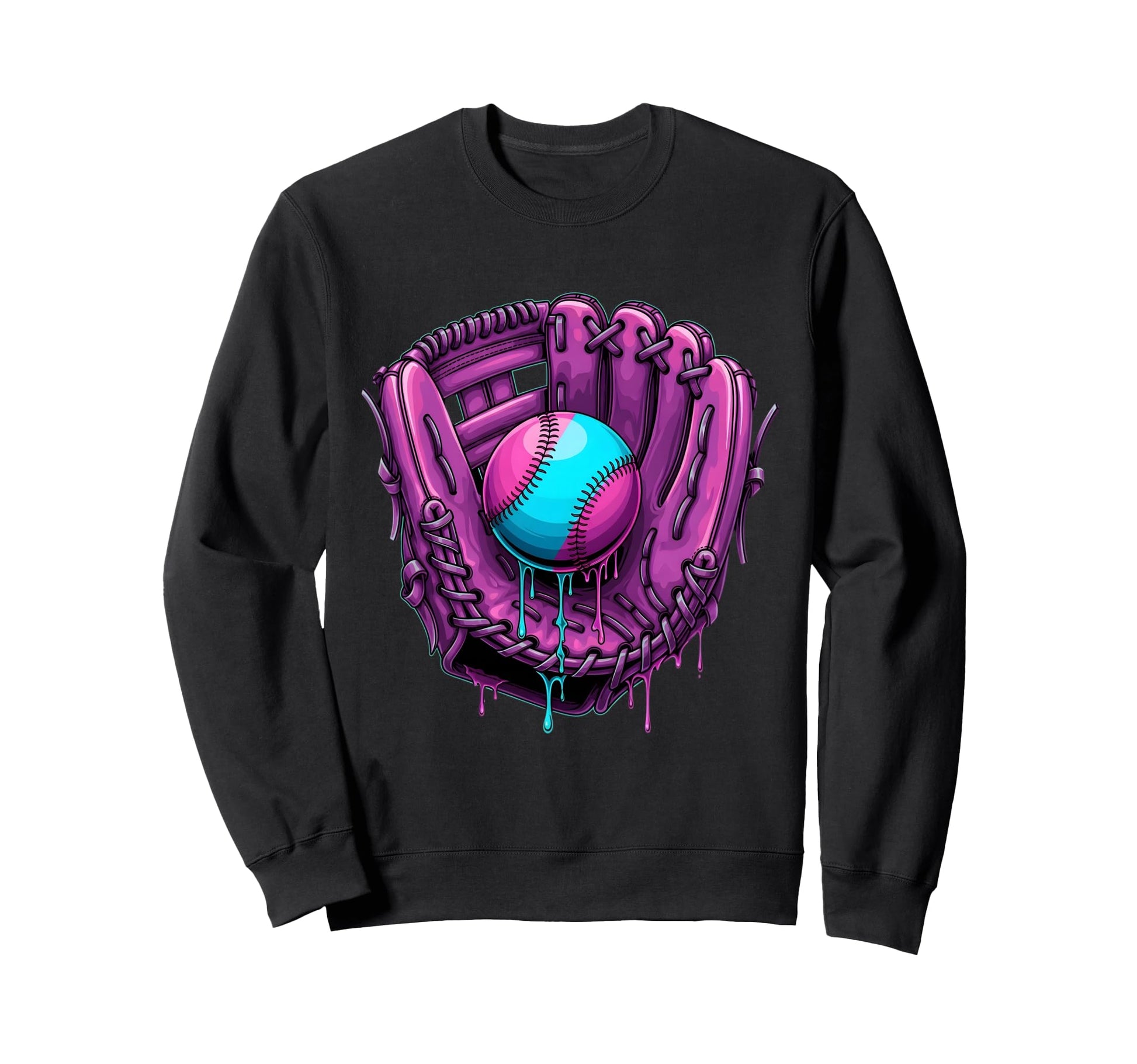 Dripping Baseball Glove Sweatshirt - Casual Everyday Wear for Adults - T-Shirt, Sweatshirt, Hoodie