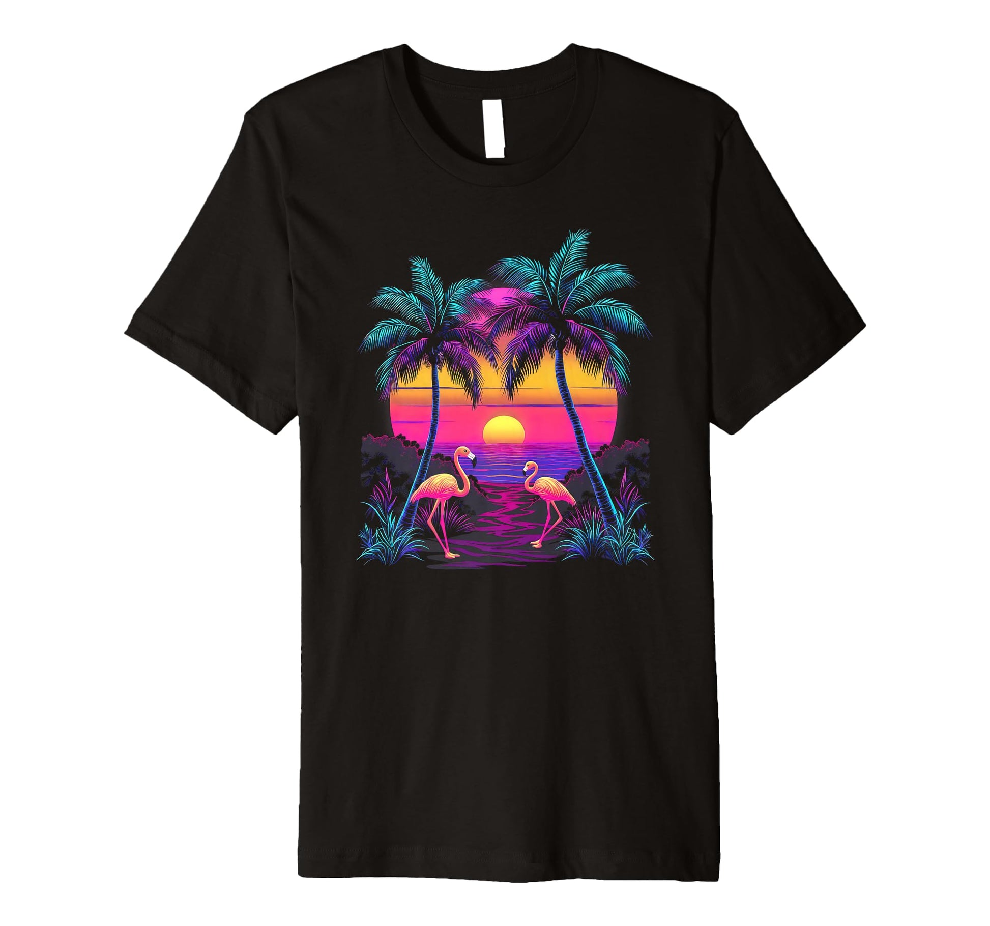 90S Vaporwave Aesthetic Palm Trees 80S Art T-Shirt - Unique Graphic Unisex - T-Shirt, Sweatshirt, Hoodie
