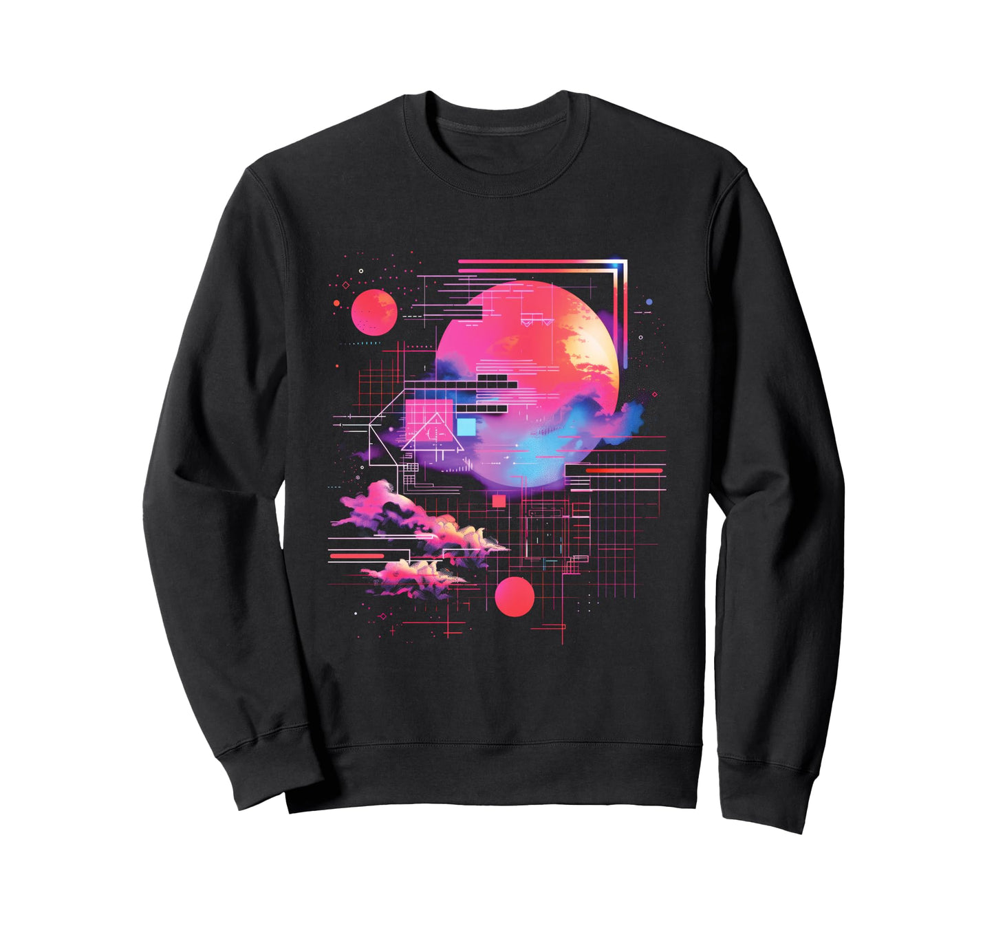Vaporwave Tokyo Lofi Geometric Sweatshirt - Unique Graphic for Adults - T-Shirt, Sweatshirt, Hoodie