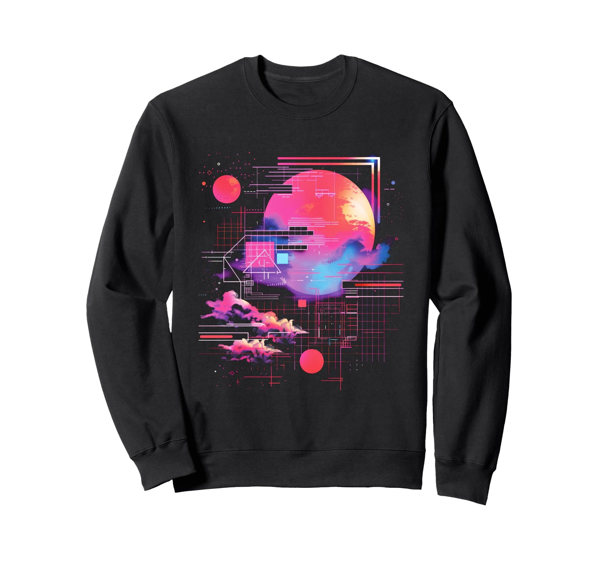 Vaporwave Tokyo Lofi Geometric Sweatshirt - Unique Graphic for Adults - T-Shirt, Sweatshirt, Hoodie