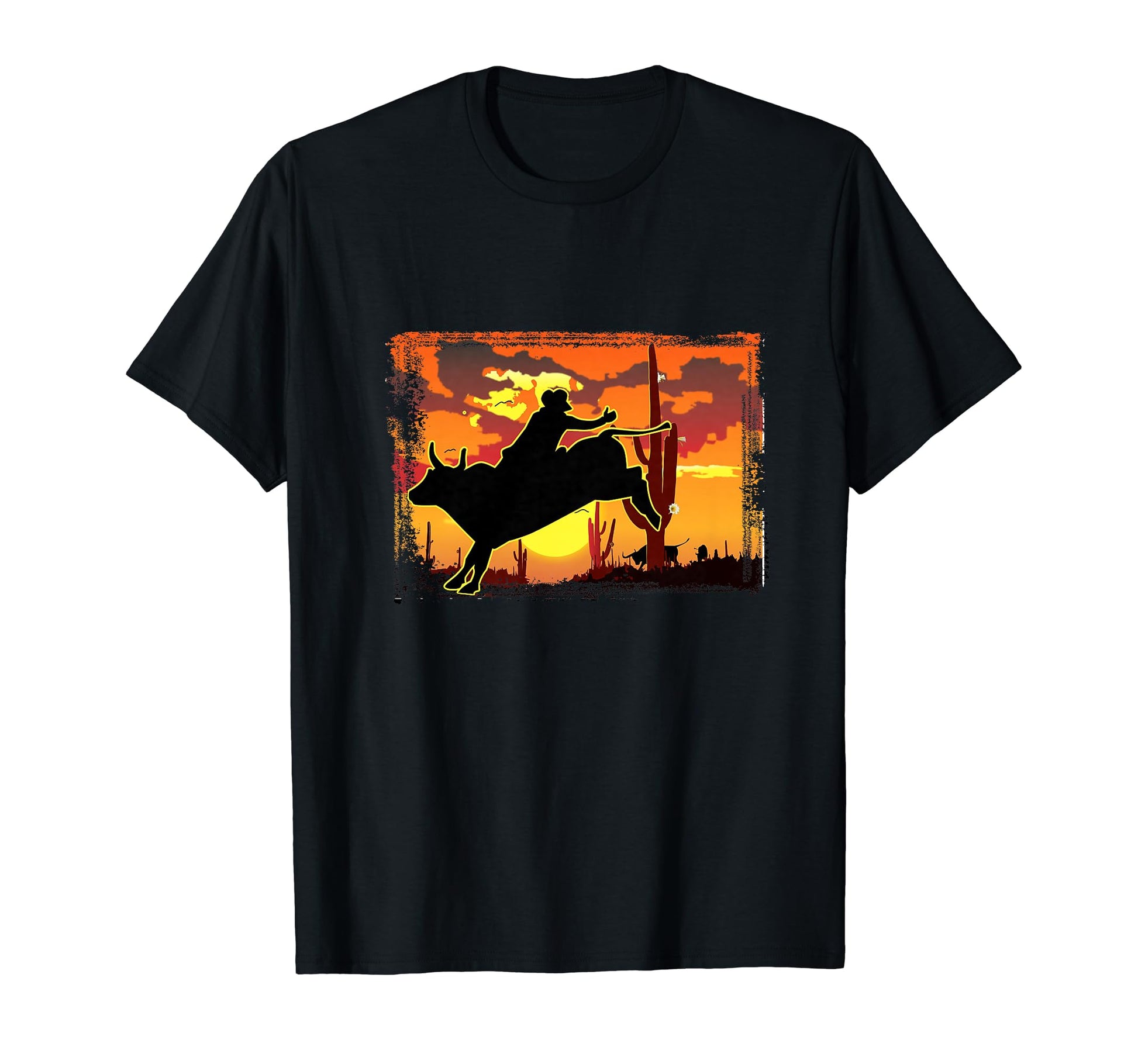 Bull Riding Cowboy Bull Rodeo T-Shirt - Trendy Graphic Unisex - T-Shirt, Sweatshirt, Hoodie