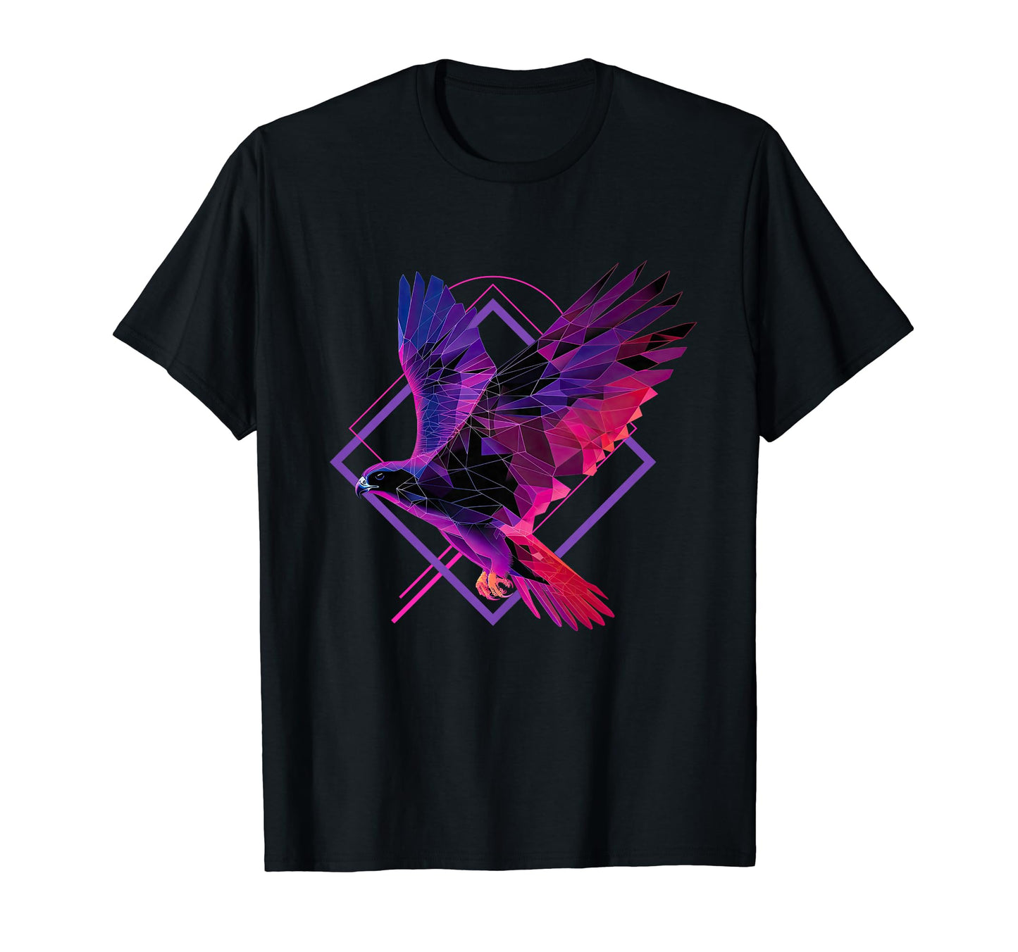 Geometric Falcon Vaporwave Aesthetic T-Shirt - Minimalist Print for Adults - T-Shirt, Sweatshirt, Hoodie