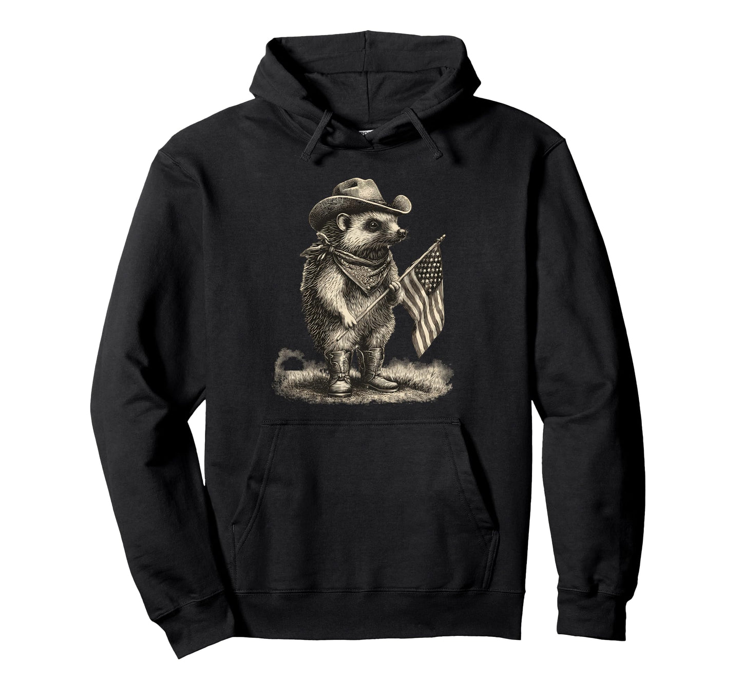 Country Cowboy Hedgehog Rodeo Cowgirl Hoodie - Custom Art Print Unisex - T-Shirt, Sweatshirt, Hoodie