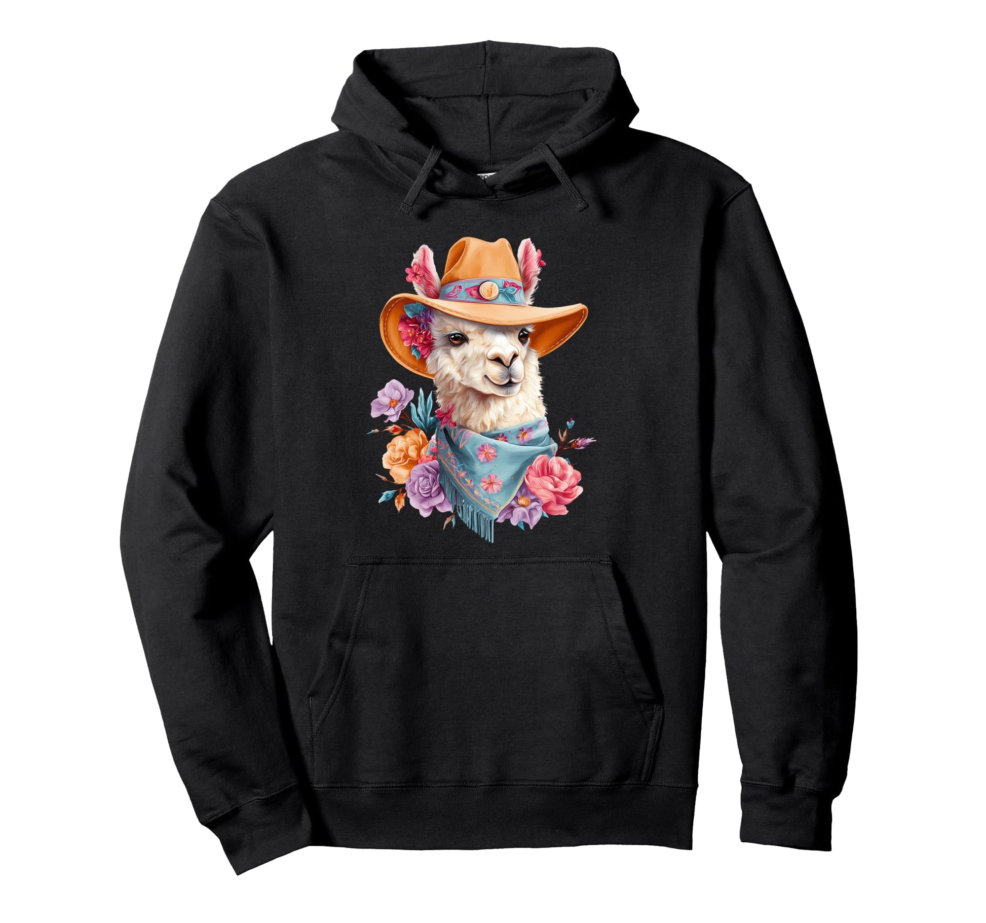 Alpaca Cowboy Rodeo Cowgirl Western Hoodie - Graphic Print for Adults - T-Shirt, Sweatshirt, Hoodie