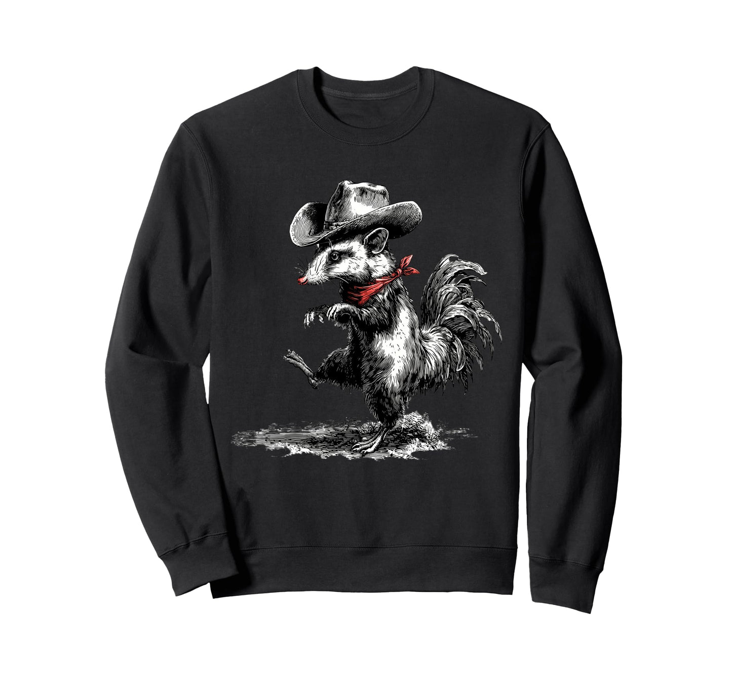 Country Cowboy Opossum Rodeo Sweatshirt - Fun Novelty Design for Adults - T-Shirt, Sweatshirt, Hoodie