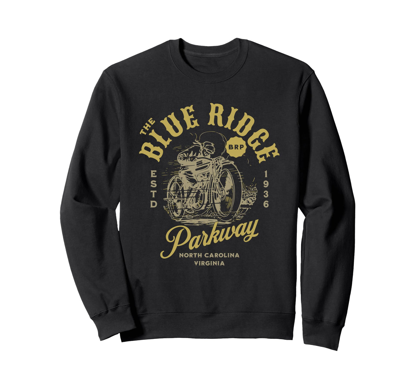 Blue Ridge Parkway Motorcycle Sweatshirt - Novelty Apparel Men Women - T-Shirt, Sweatshirt, Hoodie