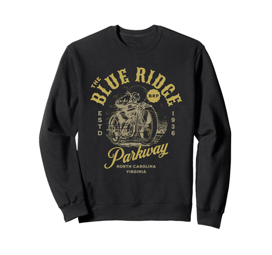 Blue Ridge Parkway Motorcycle Sweatshirt - Novelty Apparel Men Women - T-Shirt, Sweatshirt, Hoodie