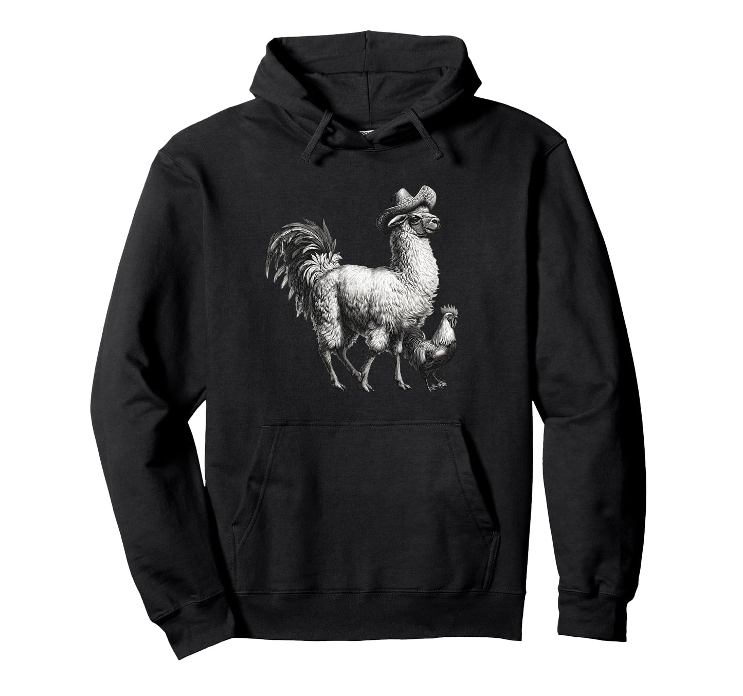 Llama Cowboy Rodeo Cowgirl Western Hoodie - Fun Novelty Design for Adults - T-Shirt, Sweatshirt, Hoodie