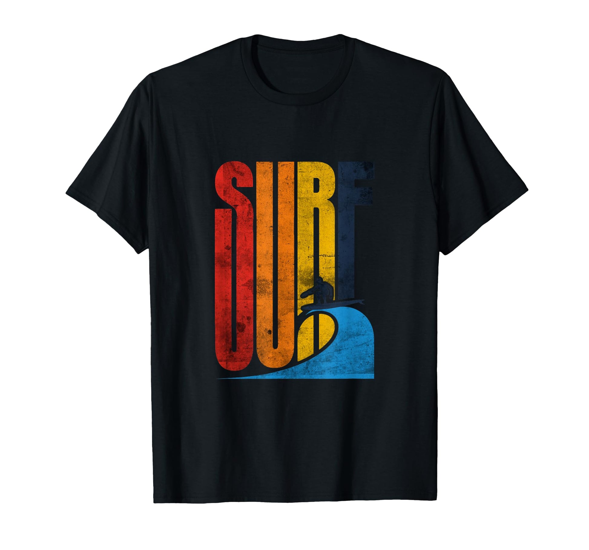 Distressed Beach Surfer And Wave T-Shirt - Casual Everyday Wear for Adults - T-Shirt, Sweatshirt, Hoodie