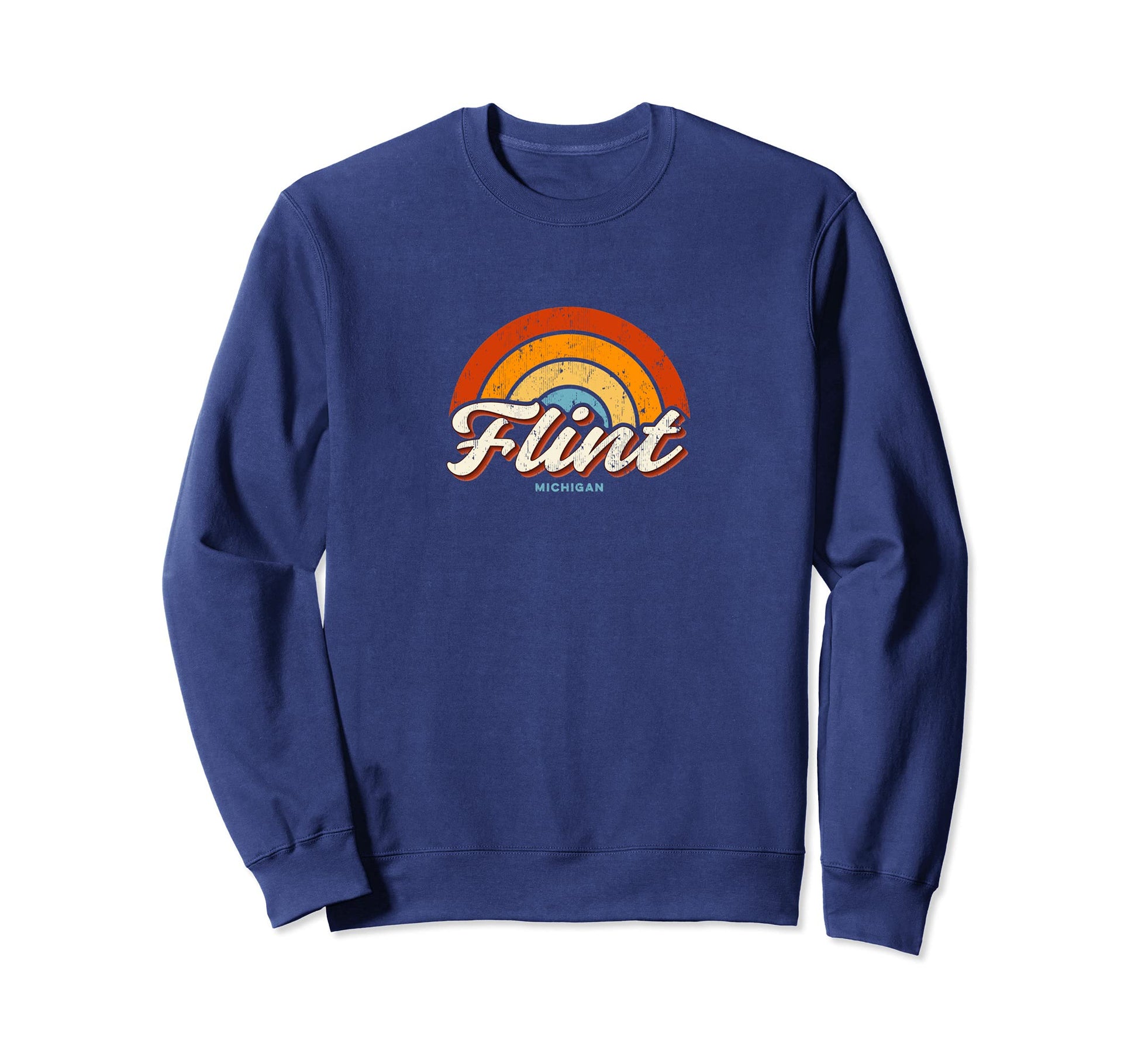 Flint Michigan Mi Rainbow 70S Sweatshirt - Novelty Apparel Men Women - T-Shirt, Sweatshirt, Hoodie