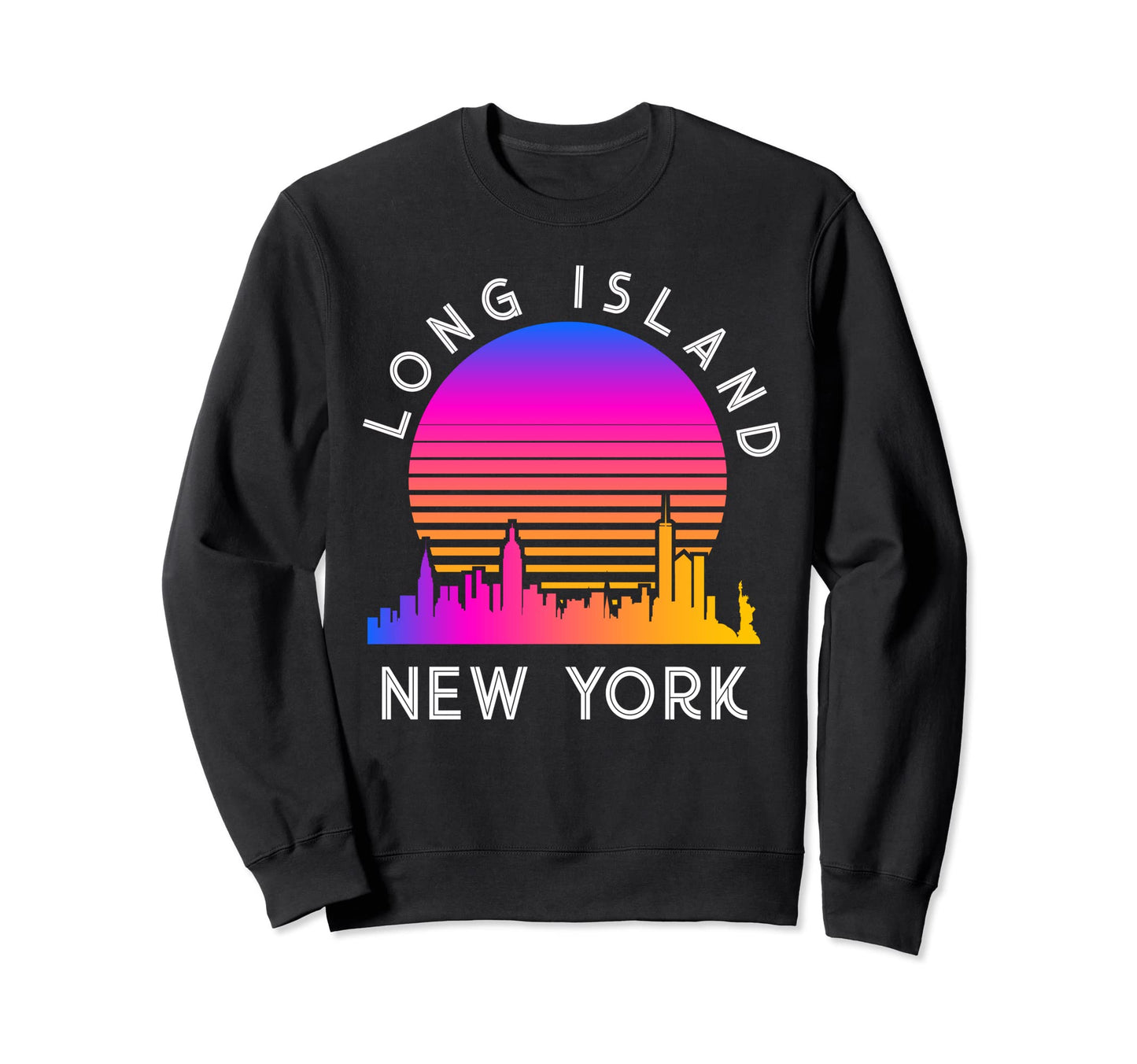 Long Island Nyc Vaporwave Sweatshirt - Minimalist Print for Adults - T-Shirt, Sweatshirt, Hoodie