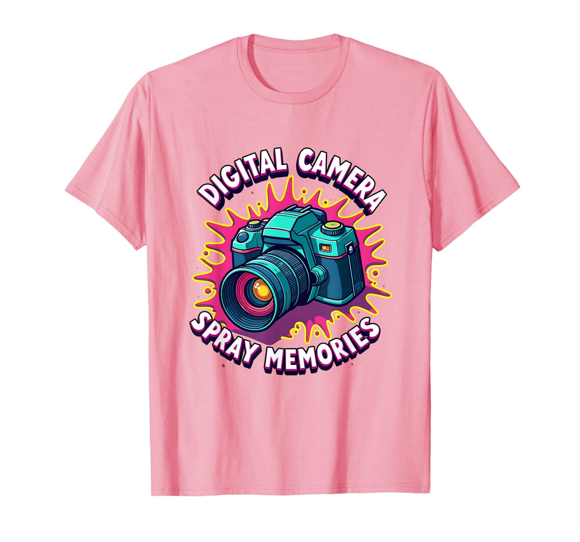 Digital Camera Spray Memories Y2K T-Shirt - Casual Everyday Wear Unisex - T-Shirt, Sweatshirt, Hoodie