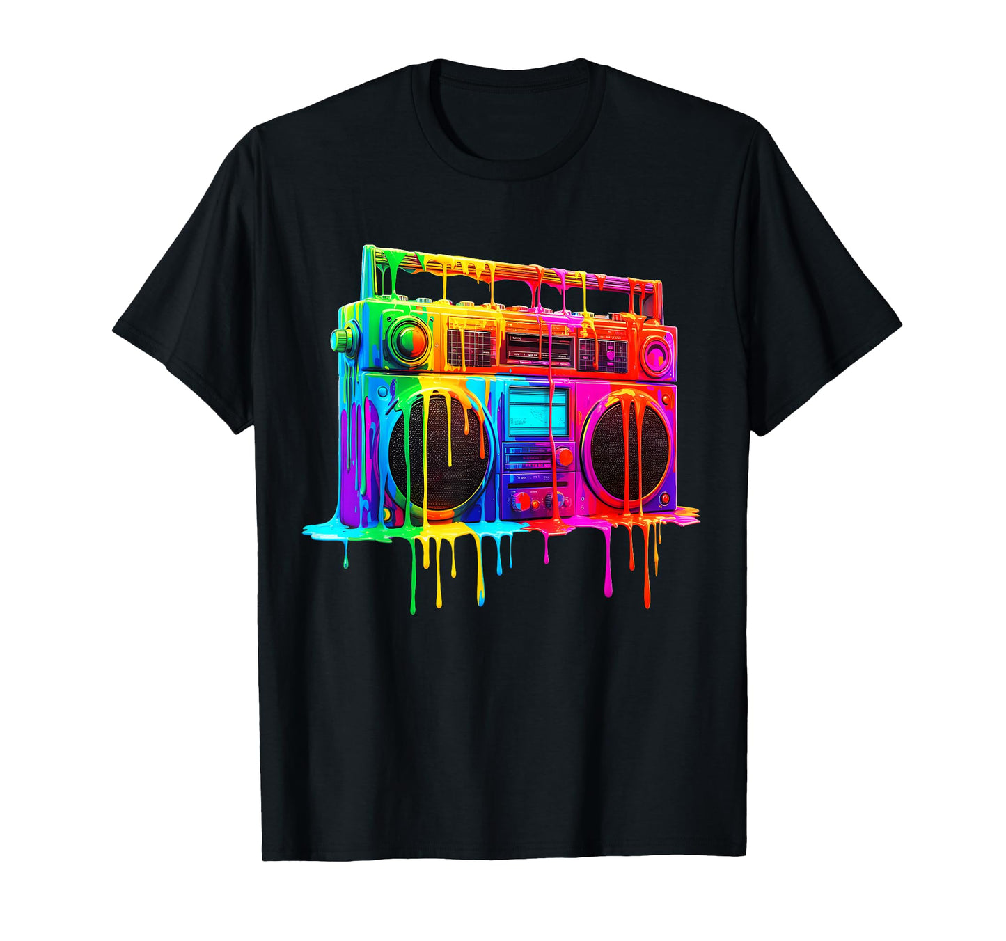 Dripping Paint Boombox Old School T-Shirt - Minimalist Print Men Women - T-Shirt, Sweatshirt, Hoodie