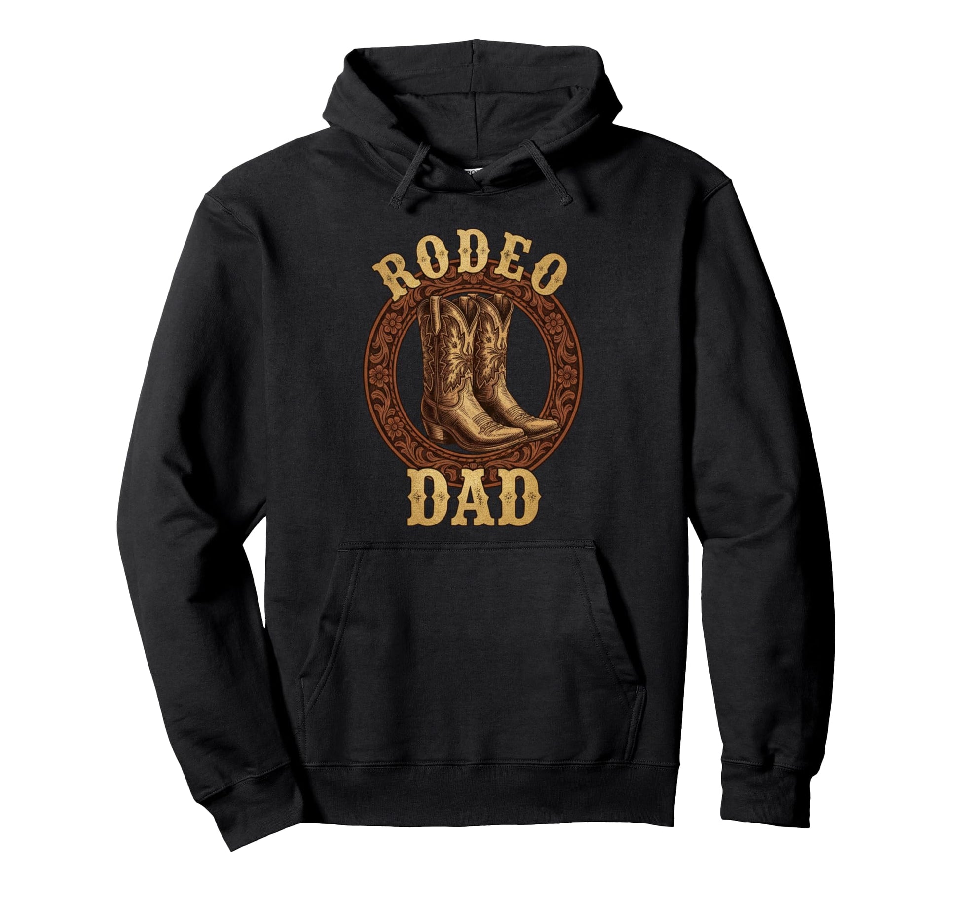 Rodeo Dad Cowboy Boots Western Lifestyle Hoodie - Custom Art Print Unisex - T-Shirt, Sweatshirt, Hoodie