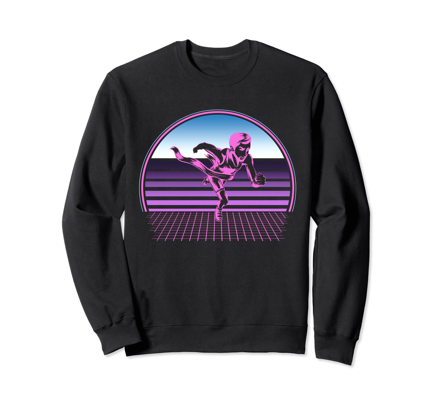 Running 80S Vaporwave Aesthetic Sweatshirt - Aesthetic Graphic Unisex - T-Shirt, Sweatshirt, Hoodie