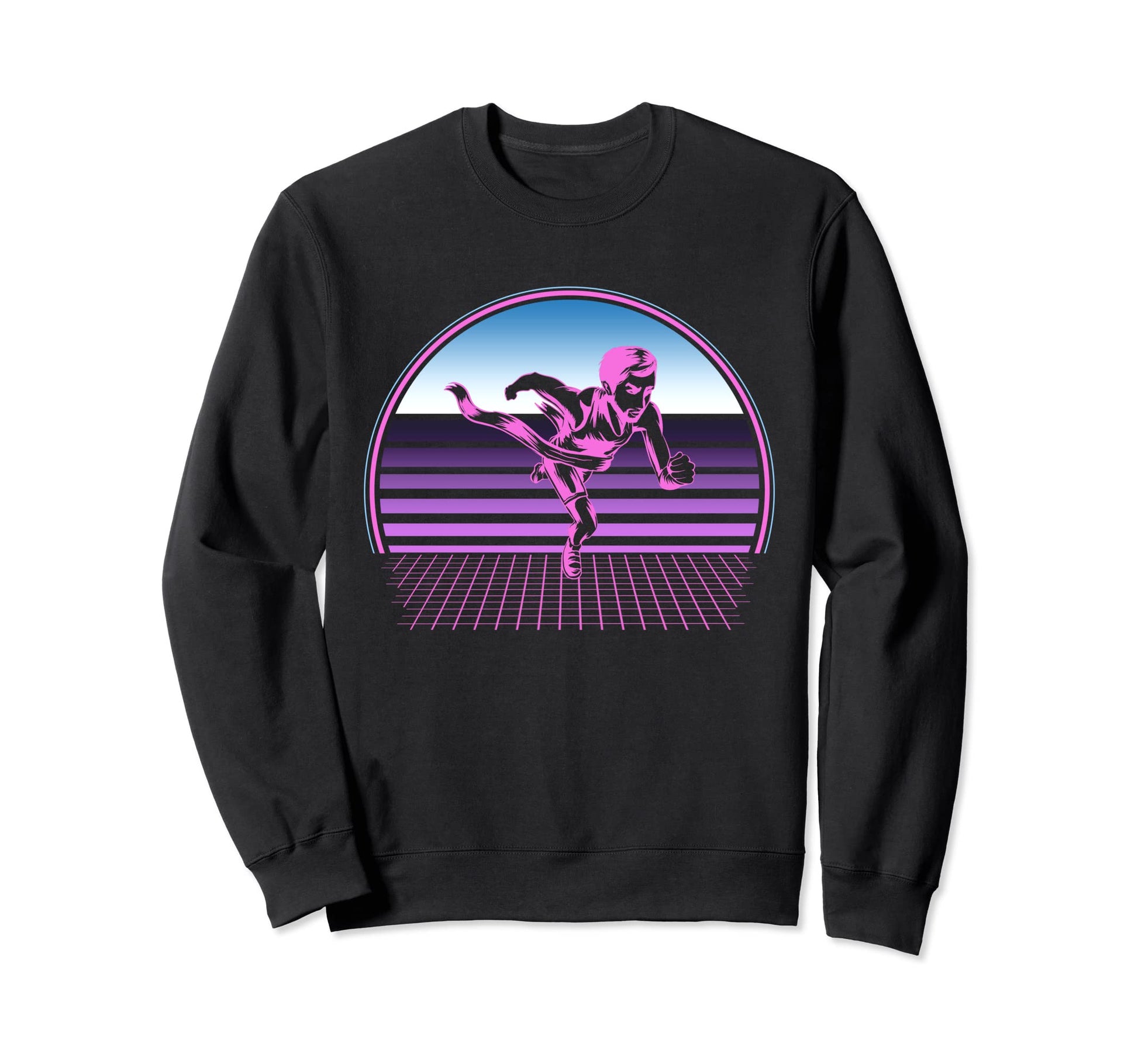 Running 80S Vaporwave Aesthetic Sweatshirt - Aesthetic Graphic Unisex - T-Shirt, Sweatshirt, Hoodie