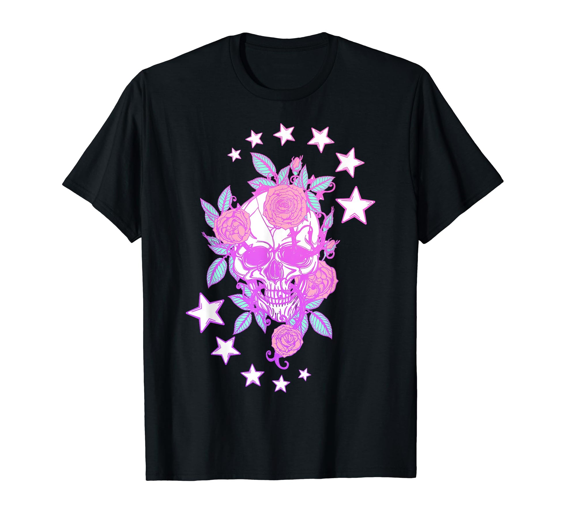 Pastel Gothic Skull Roses Aesthetic T-Shirt - Novelty Apparel Men Women - T-Shirt, Sweatshirt, Hoodie