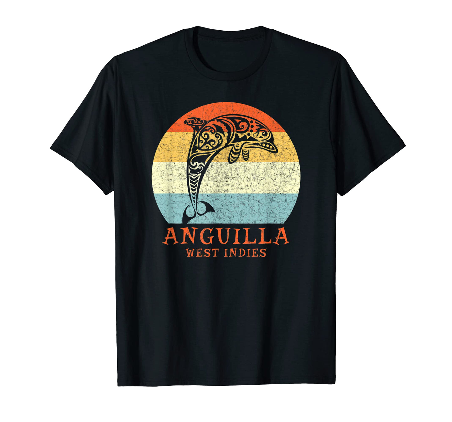 Anguilla West Indies Tribal Dolphin T-Shirt - Trendy Graphic Men Women - T-Shirt, Sweatshirt, Hoodie