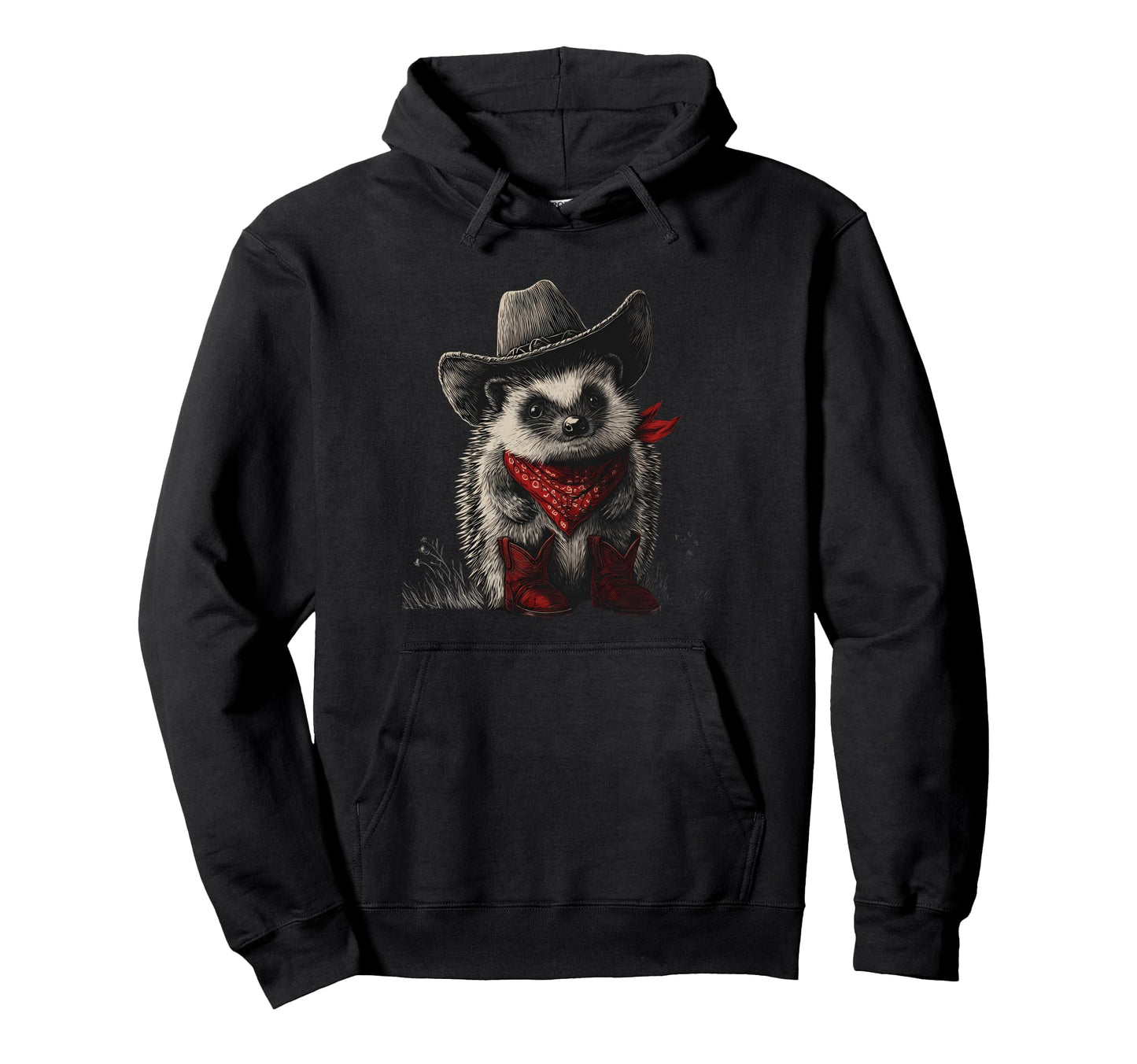 Country Cowboy Hedgehog Rodeo Hoodie - Casual Everyday Wear for Adults - T-Shirt, Sweatshirt, Hoodie