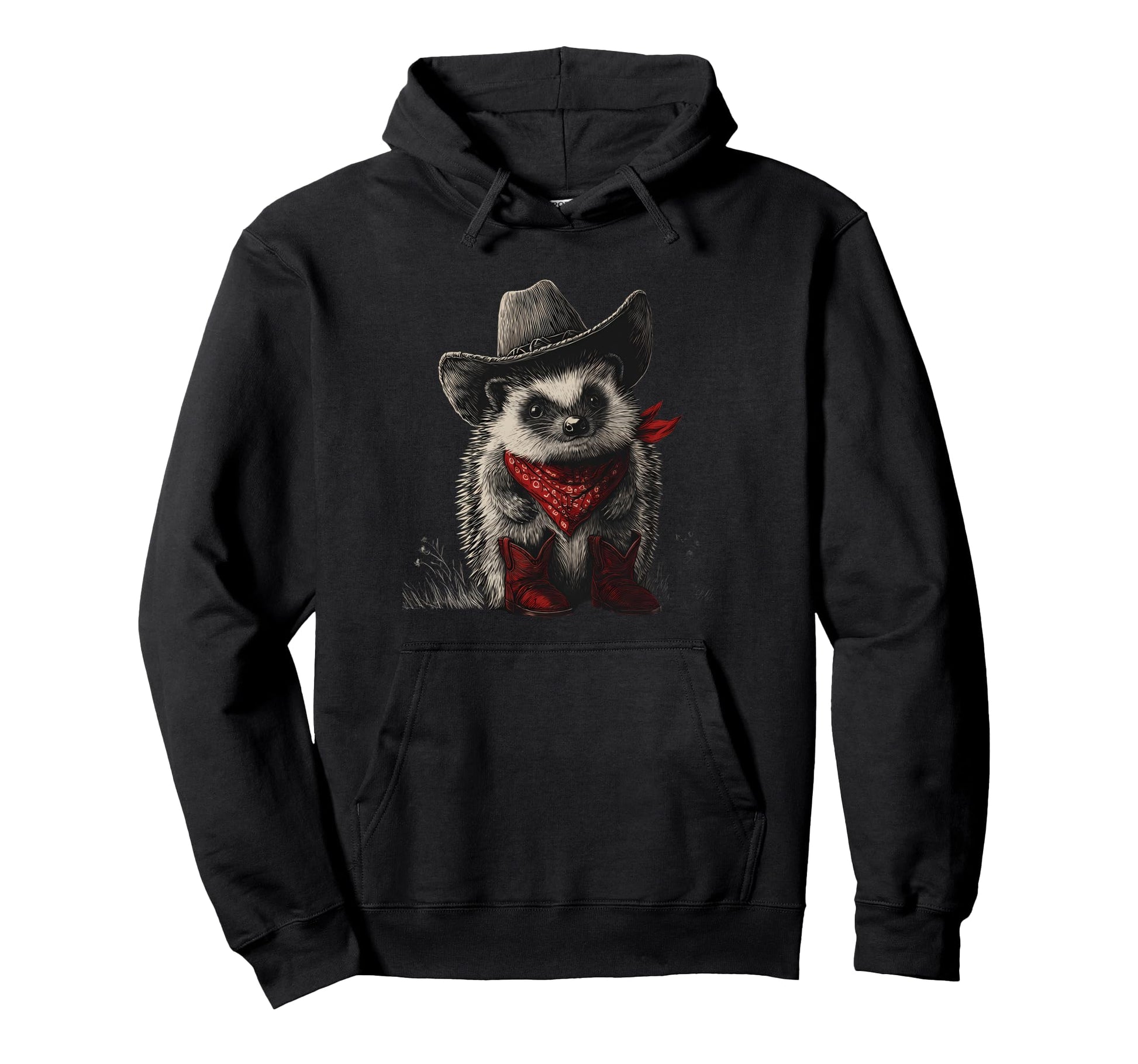 Country Cowboy Hedgehog Rodeo Hoodie - Casual Everyday Wear for Adults - T-Shirt, Sweatshirt, Hoodie