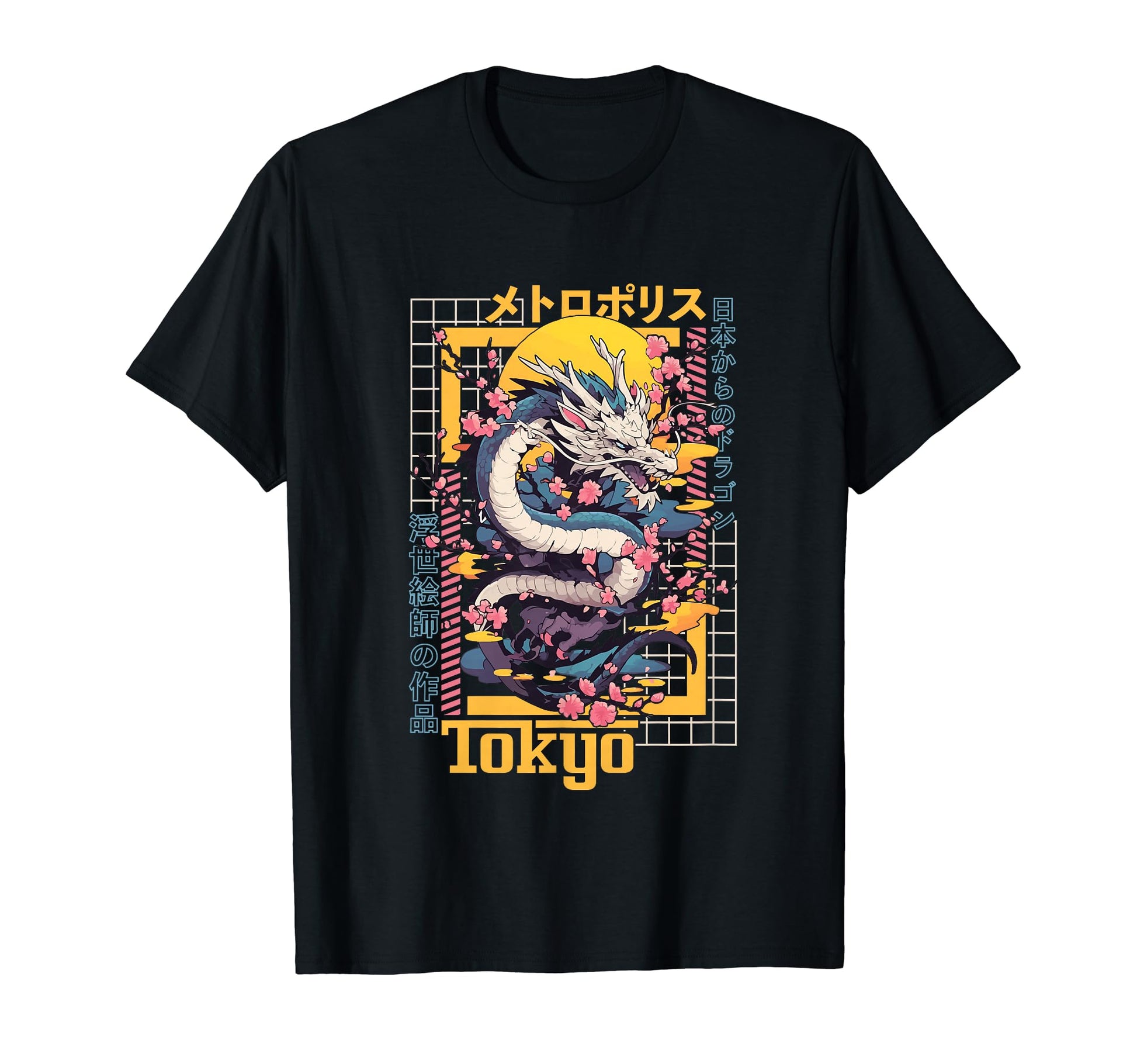 Tokyo City Synthwave 80S Dragon Asian T-Shirt - Novelty Apparel Men Women - T-Shirt, Sweatshirt, Hoodie