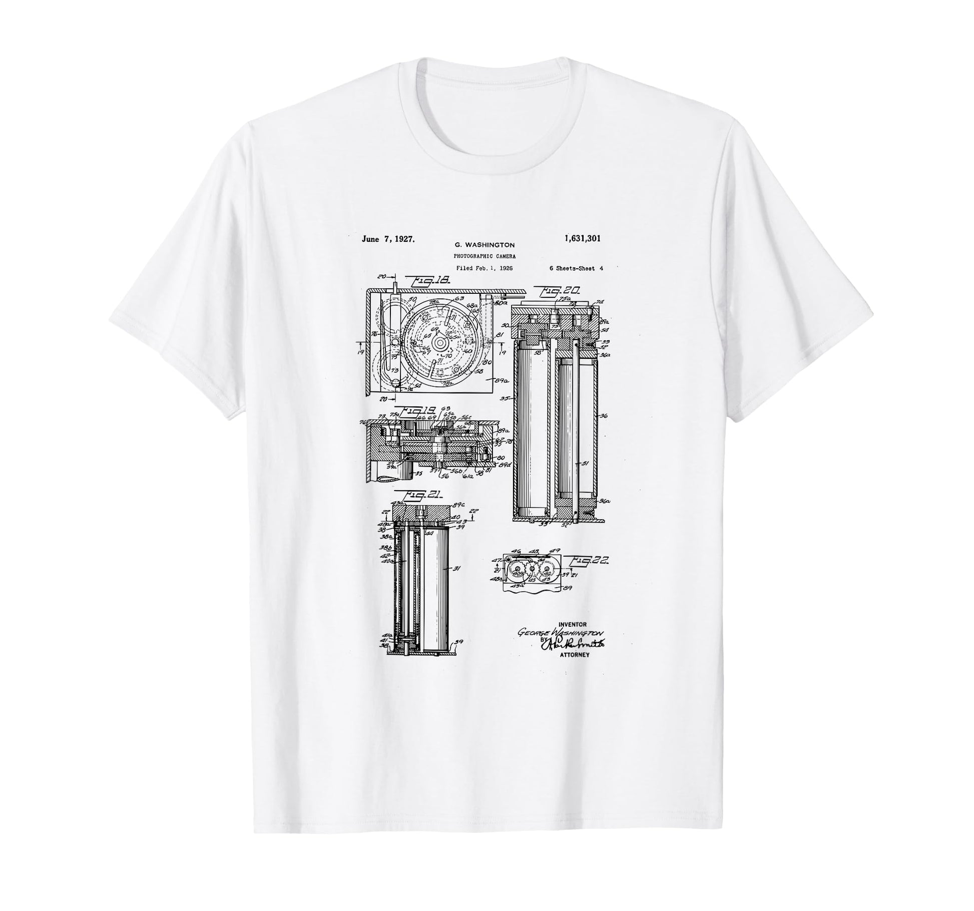 Camera Photographic Patent 1927 Drawing T-Shirt - Unique Graphic Unisex - T-Shirt, Sweatshirt, Hoodie