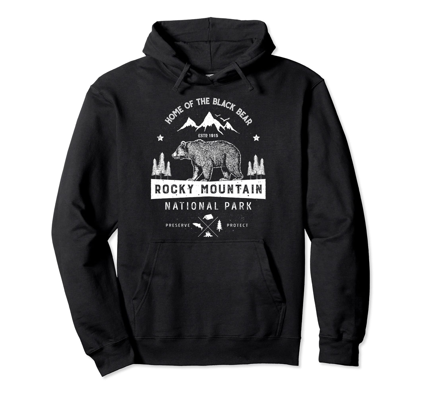 Rocky Mountain National Park Colorado Bear Hoodie - Minimalist Print Unisex - T-Shirt, Sweatshirt, Hoodie