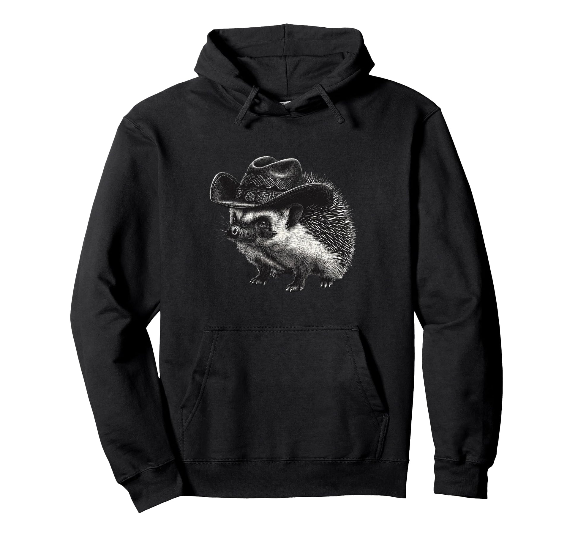Hedgehog Cowboy Rodeo Cowgirl Hoodie - Casual Everyday Wear for Adults - T-Shirt, Sweatshirt, Hoodie