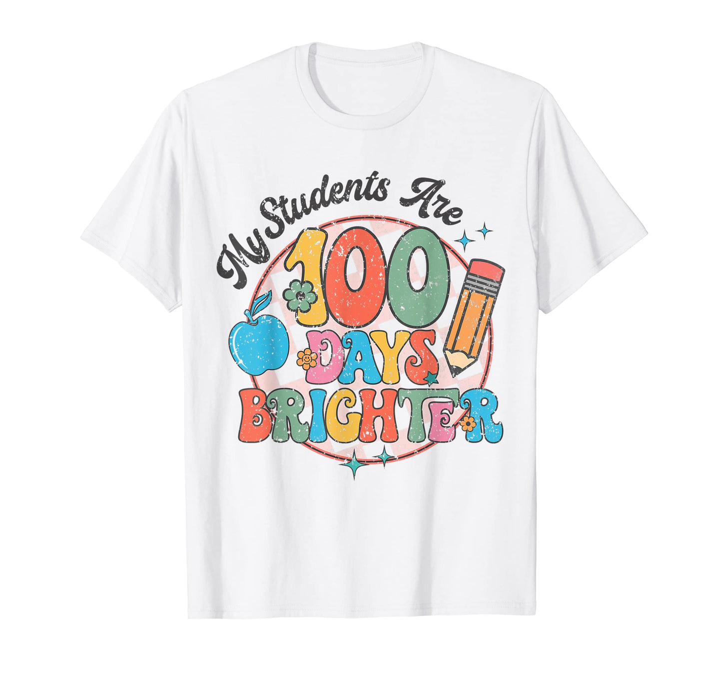 100 Days Brighter Teacher 100 Days T-Shirt - Aesthetic Graphic Unisex - T-Shirt, Sweatshirt, Hoodie